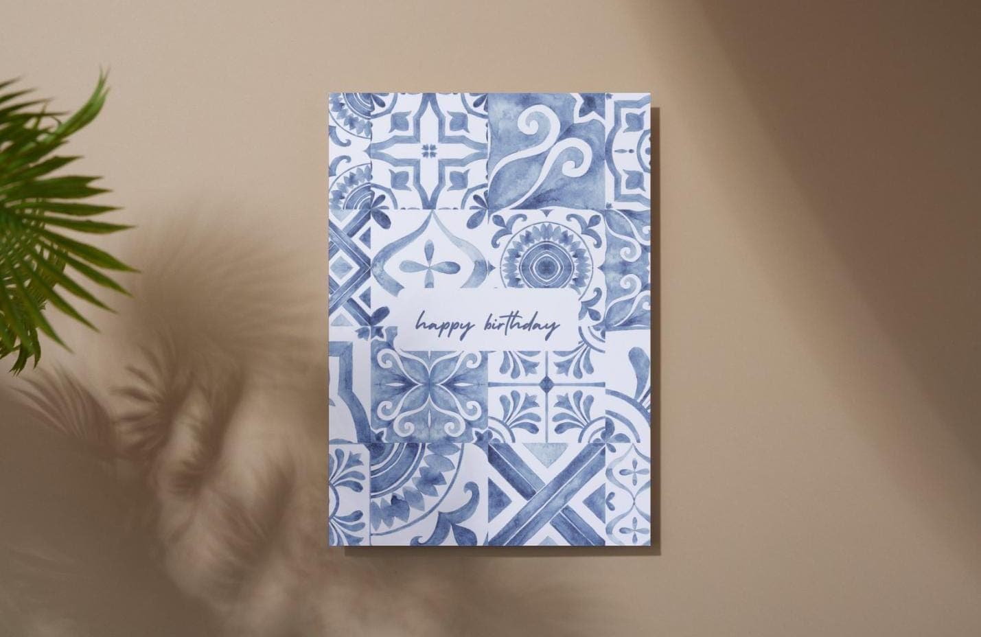 Tile Birthday Card: Elegant Printable Card (10x7 inches) - image 4