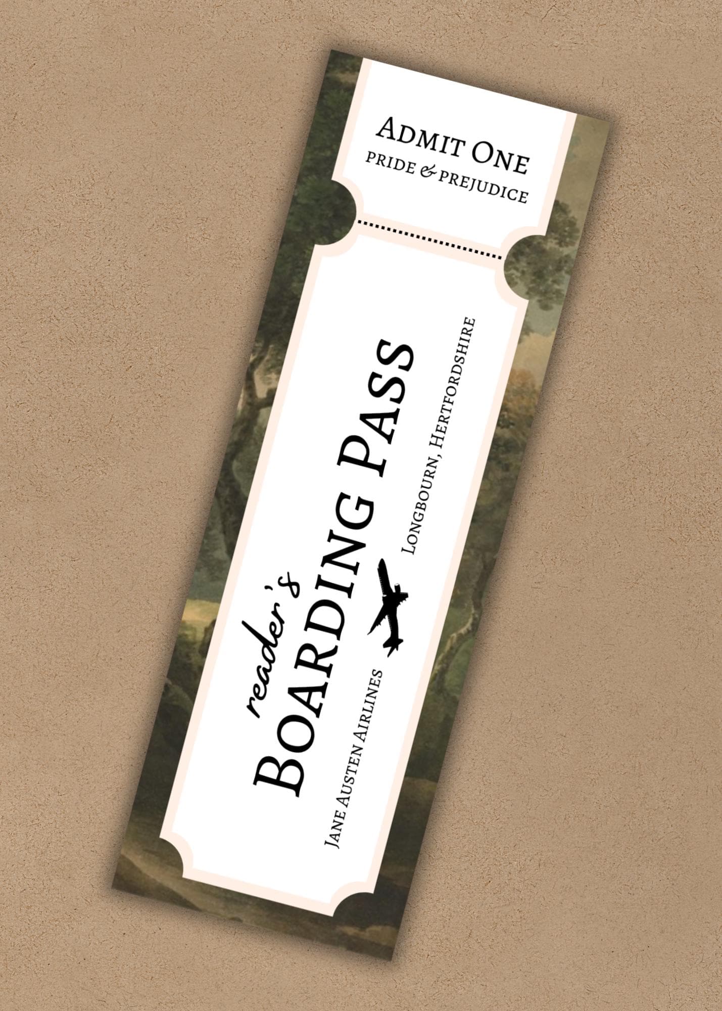 Jane Austen Airlines Ticket Bookmarks (Printable) - image 3