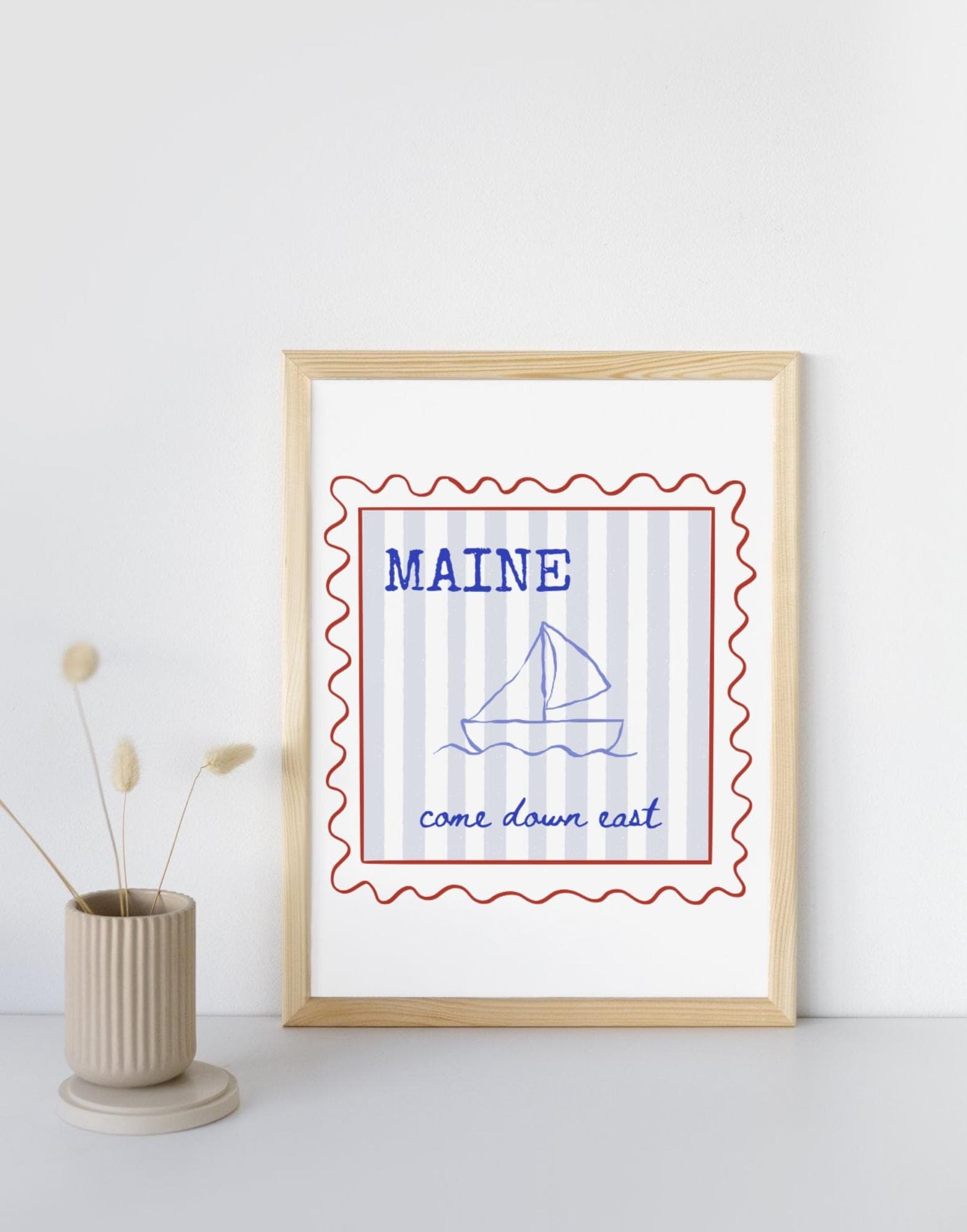 New England Summer Wall Prints: Coastal Decor Set (Digital Download, 8.5x11 & 11x14 - image 5