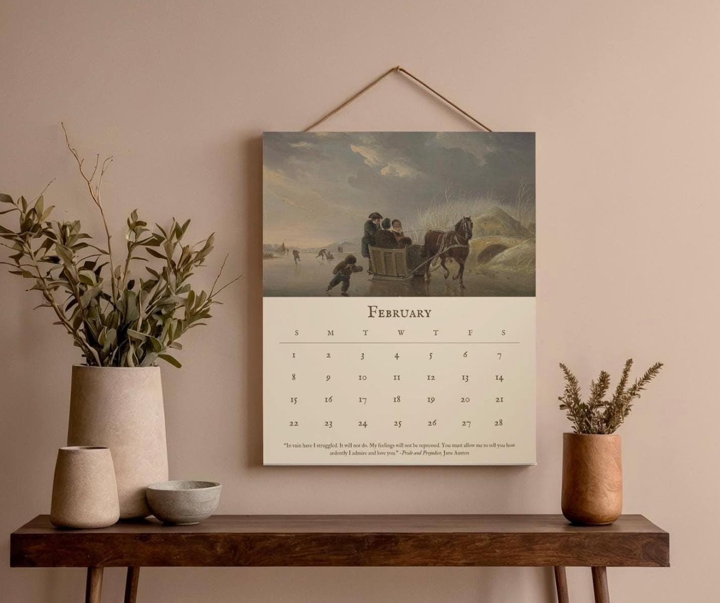 2026 Jane Austen Calendar: Printable Letter Size (Digital Download) - image 4