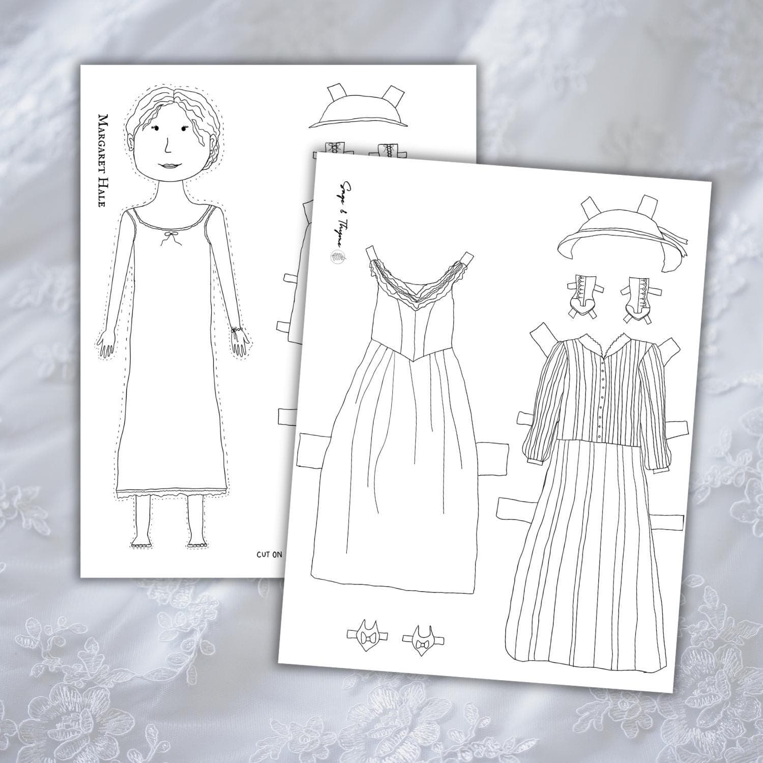 Margaret Hale Paper Doll: North and South Victorian Fashion (Printable 8.5x11 Inches) - image 3