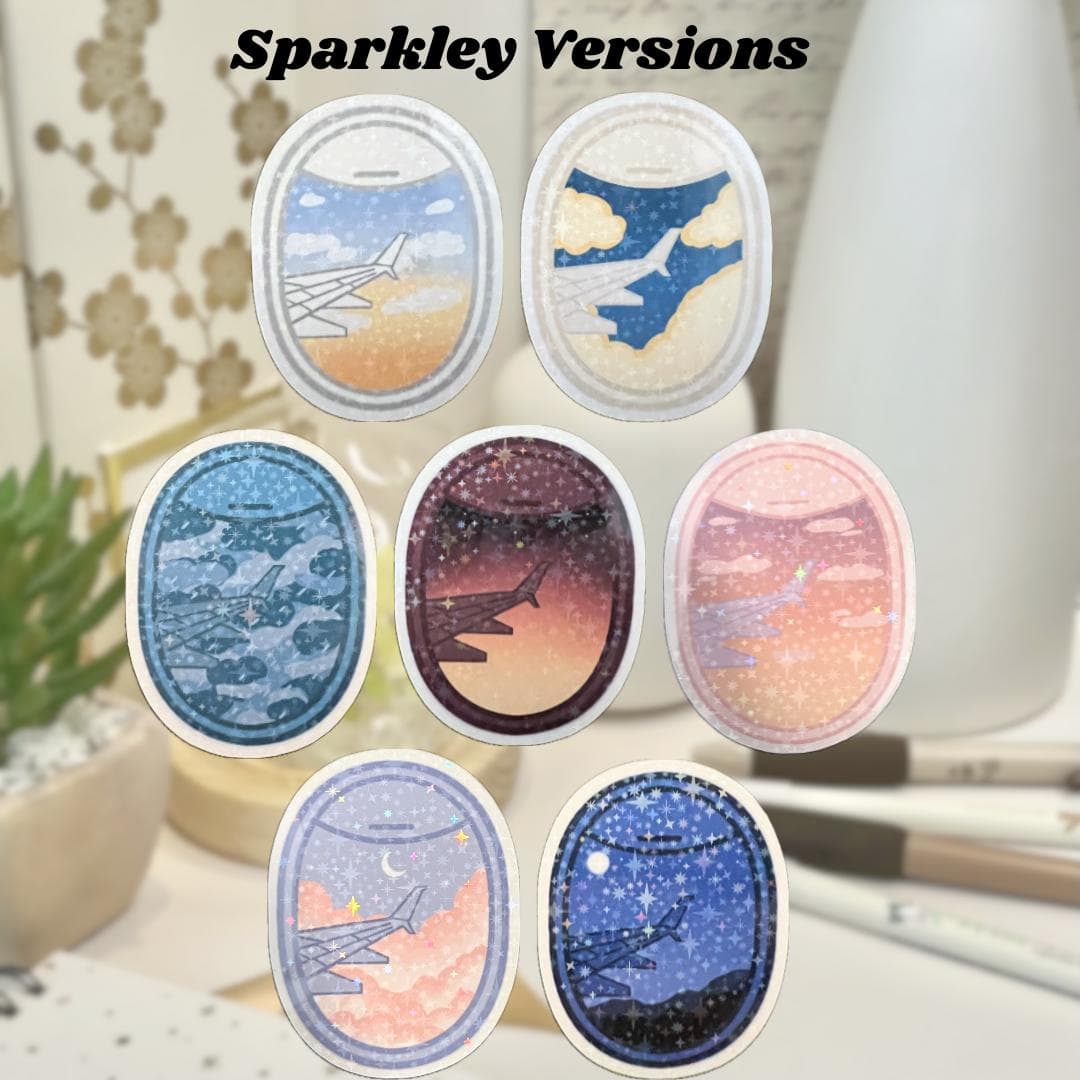 Pastel Sunrise Plane Window Sticker - image 5