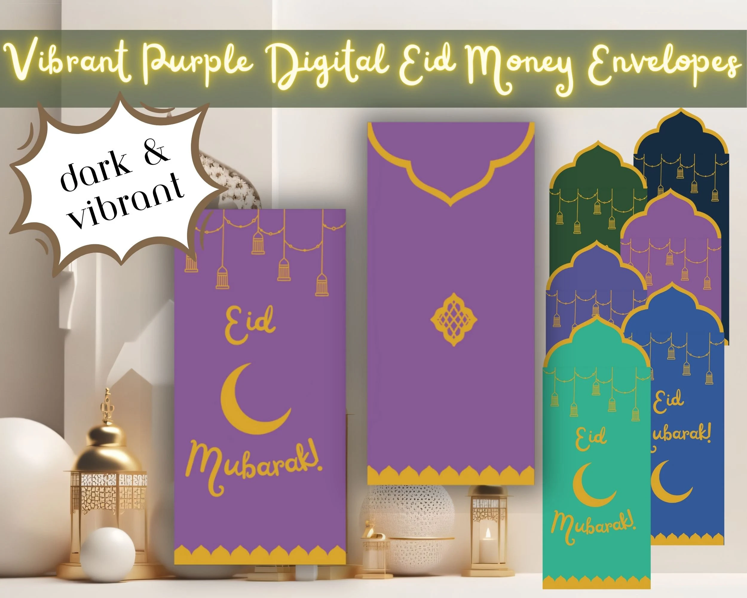 DIGITAL Vibrant Purple Eid Money Envelope