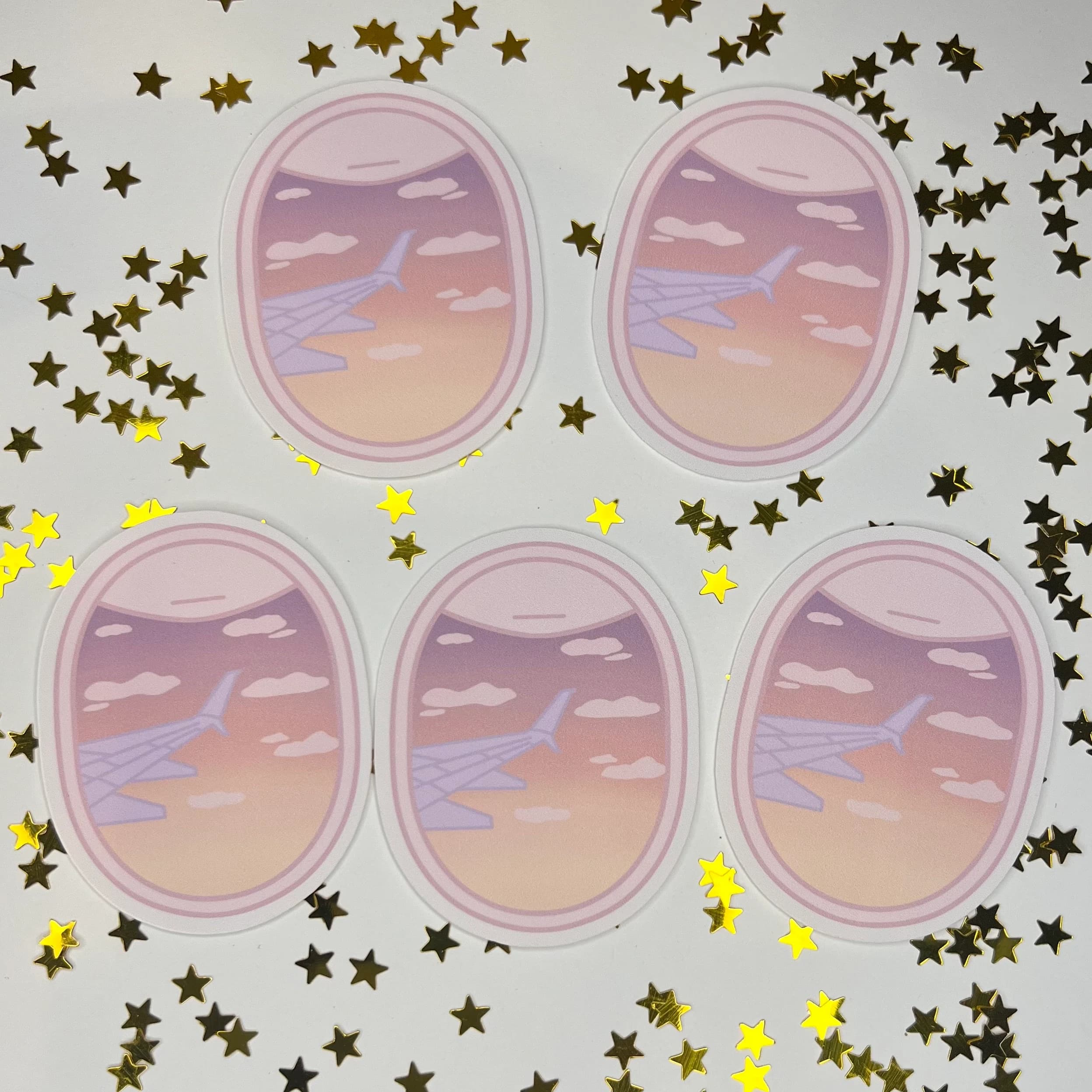 Pastel Sunrise Plane Window Sticker - image 3
