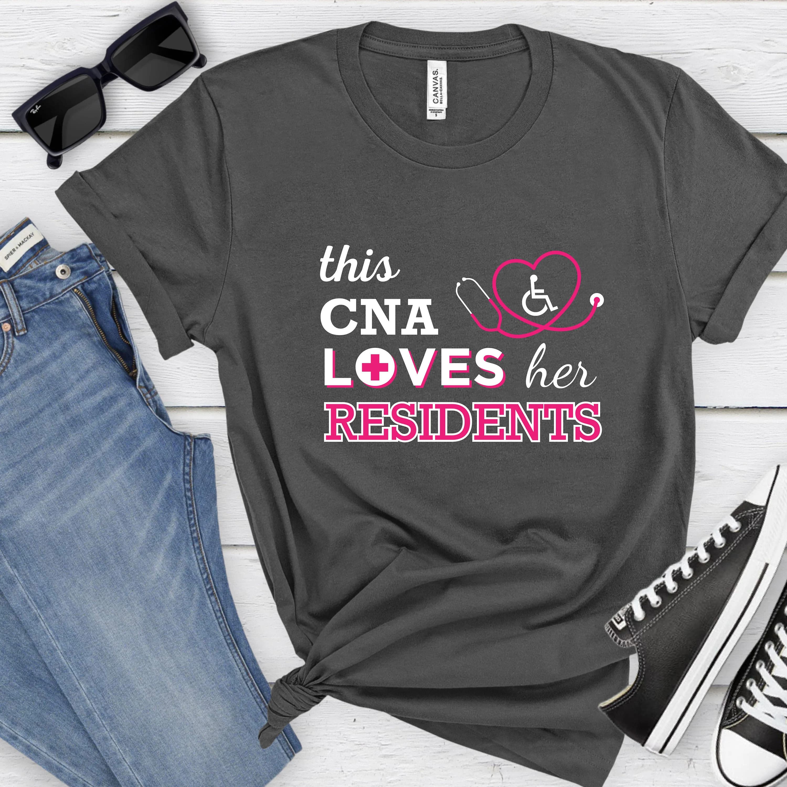CNA shirt, Loves Her Residents, CNA T Shirt, Nursing Assistant Graphic Shirt, Life Changing Nurse Assistant Shirt Gift for Her,  Size S-XL