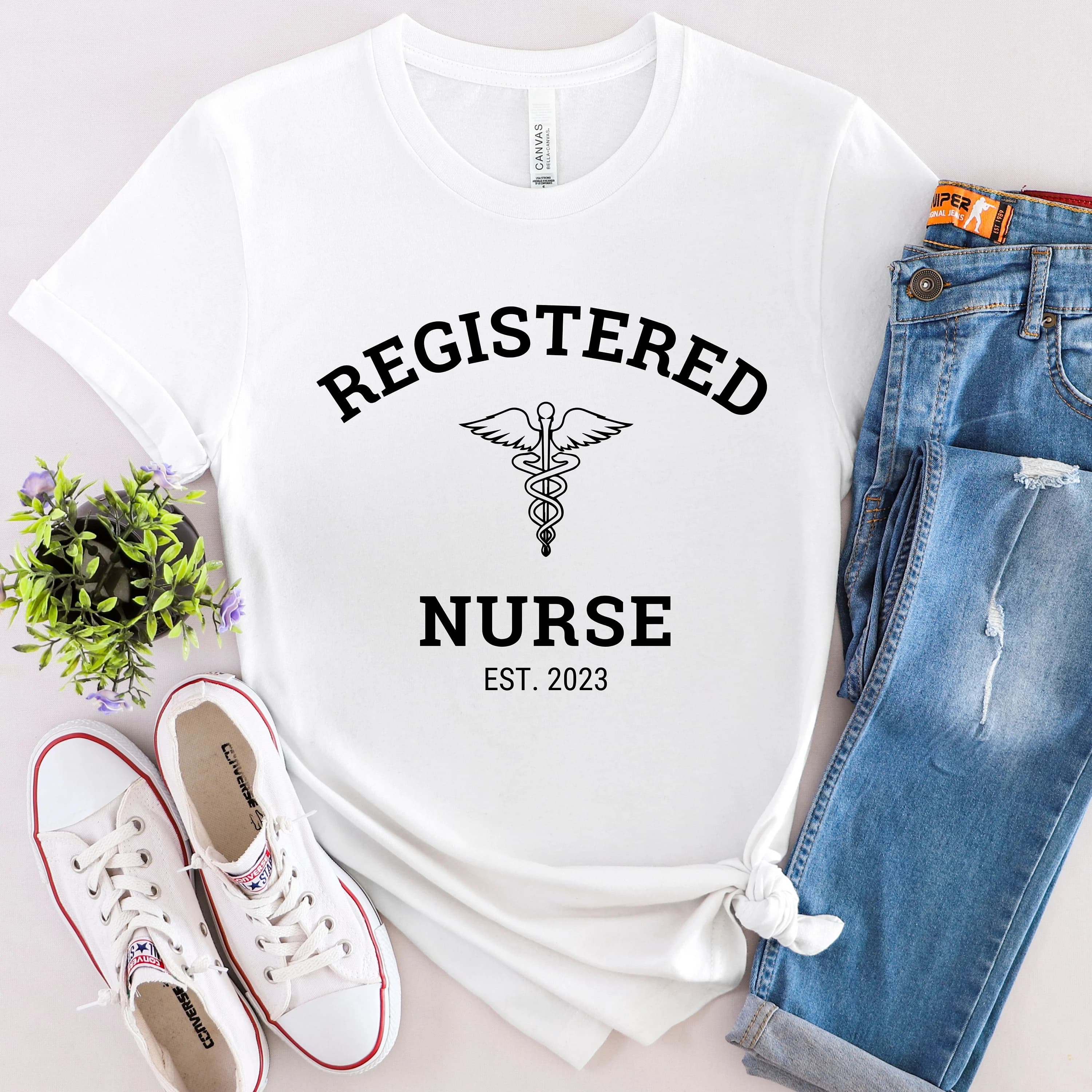 RN T-shirt Registered Nurse Shirt Nursing Tee Shirt Gift Student Graduation Tshirt