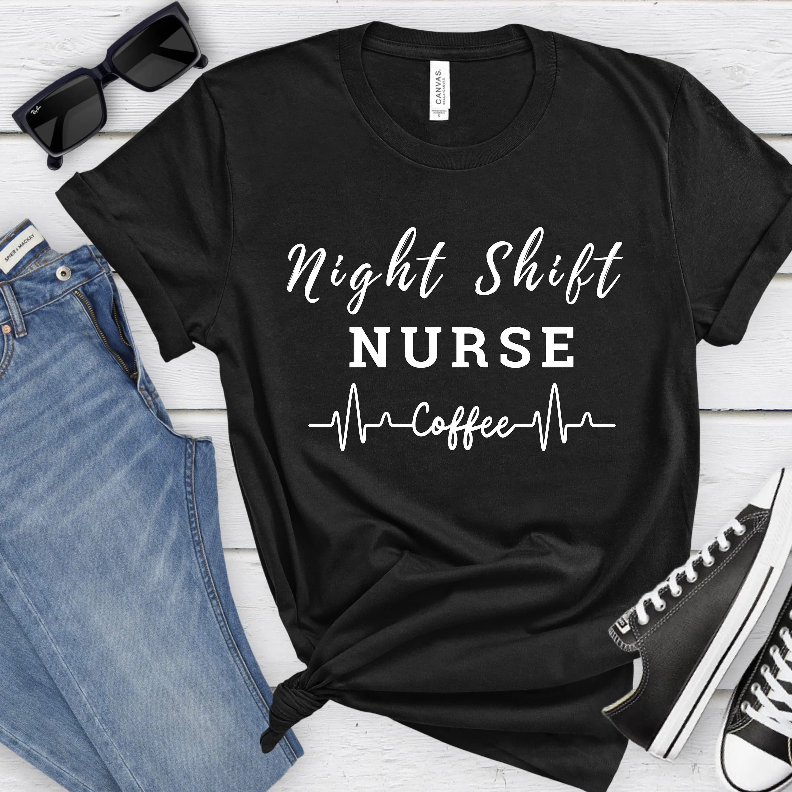 Night Shift Nurse Shirt RN Shirt Night Shift Shirt CNA Shirt Night Shift t-shirt for Night Shift ER Nurse Shirt Nurse Shirt Emergency Shirt - image 5