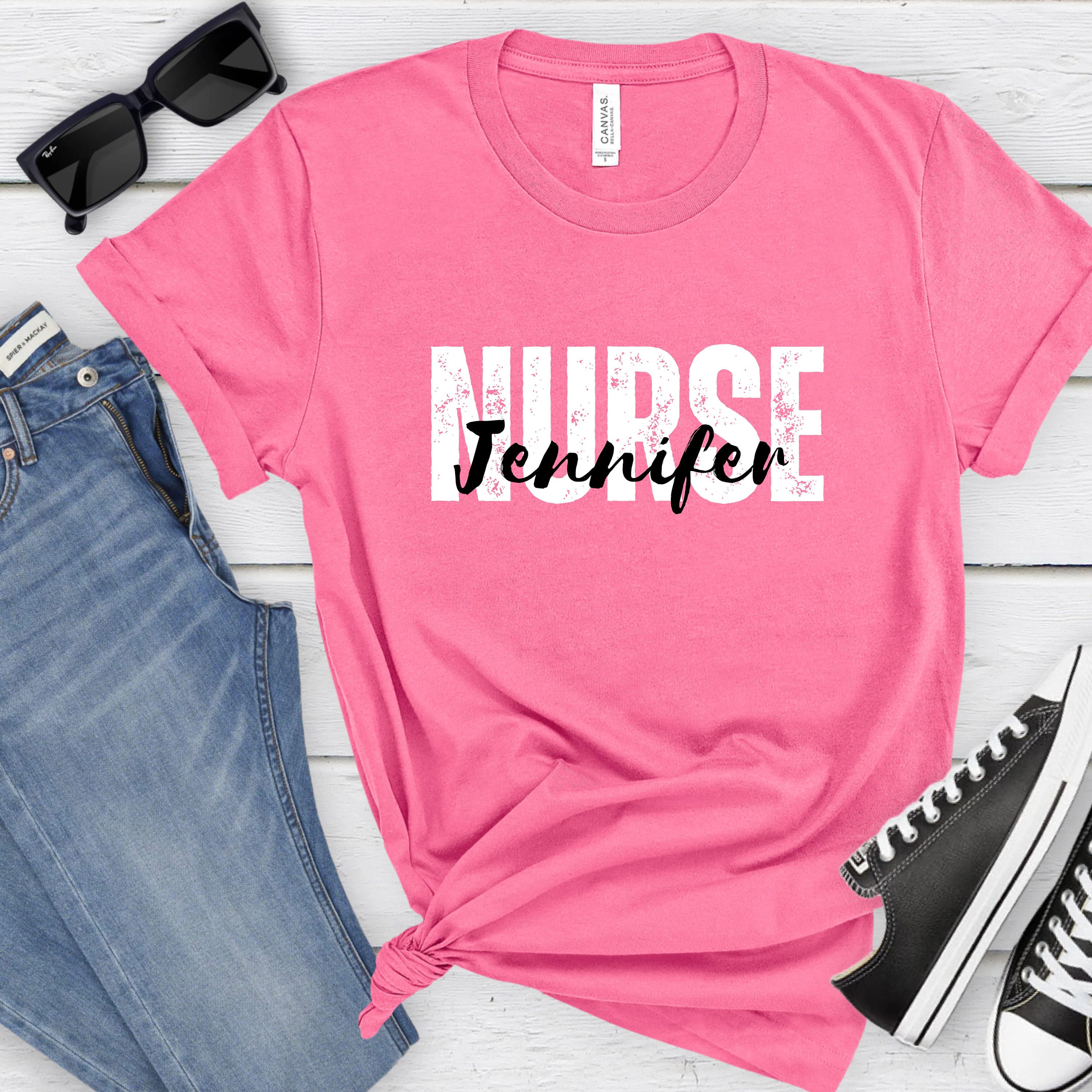 Custom Nurse Shirt, Personalized Nurse Shirt, Customized RN Nurse Name shirt, Nursing School Student Shirt, Nurse Graduation Gift, Size S-XL - image 3