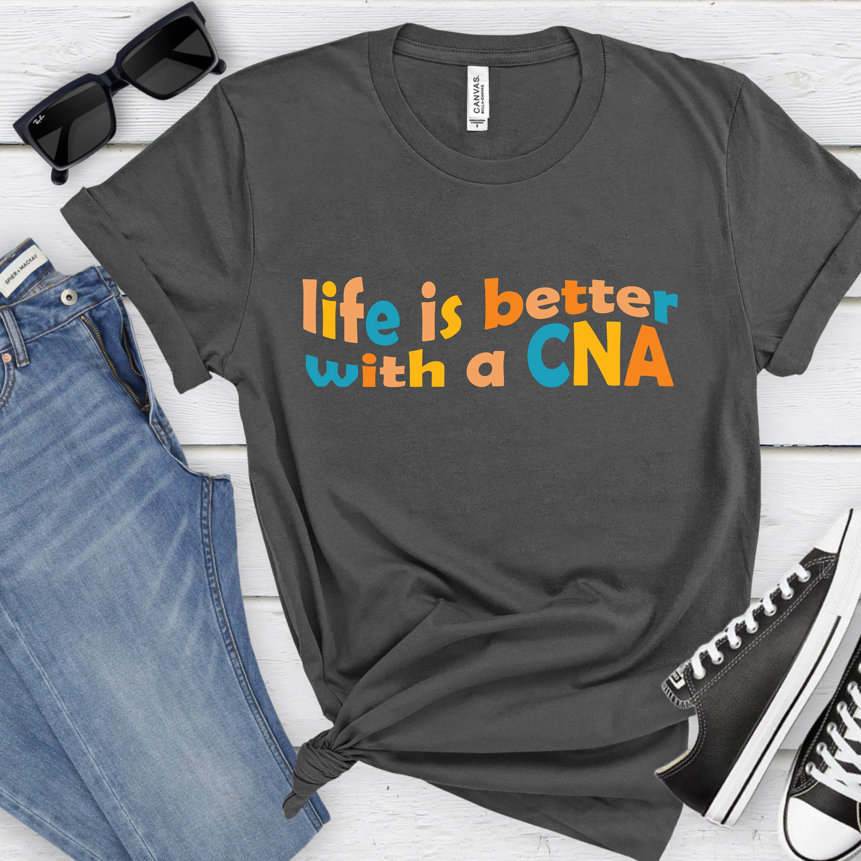 CNA Shirt Certified Nursing Assistant T-shirt, Life is Better with a CNA T shirt for Nursing Assistants, cna Nurse Gift,  Size S-XL - image 4