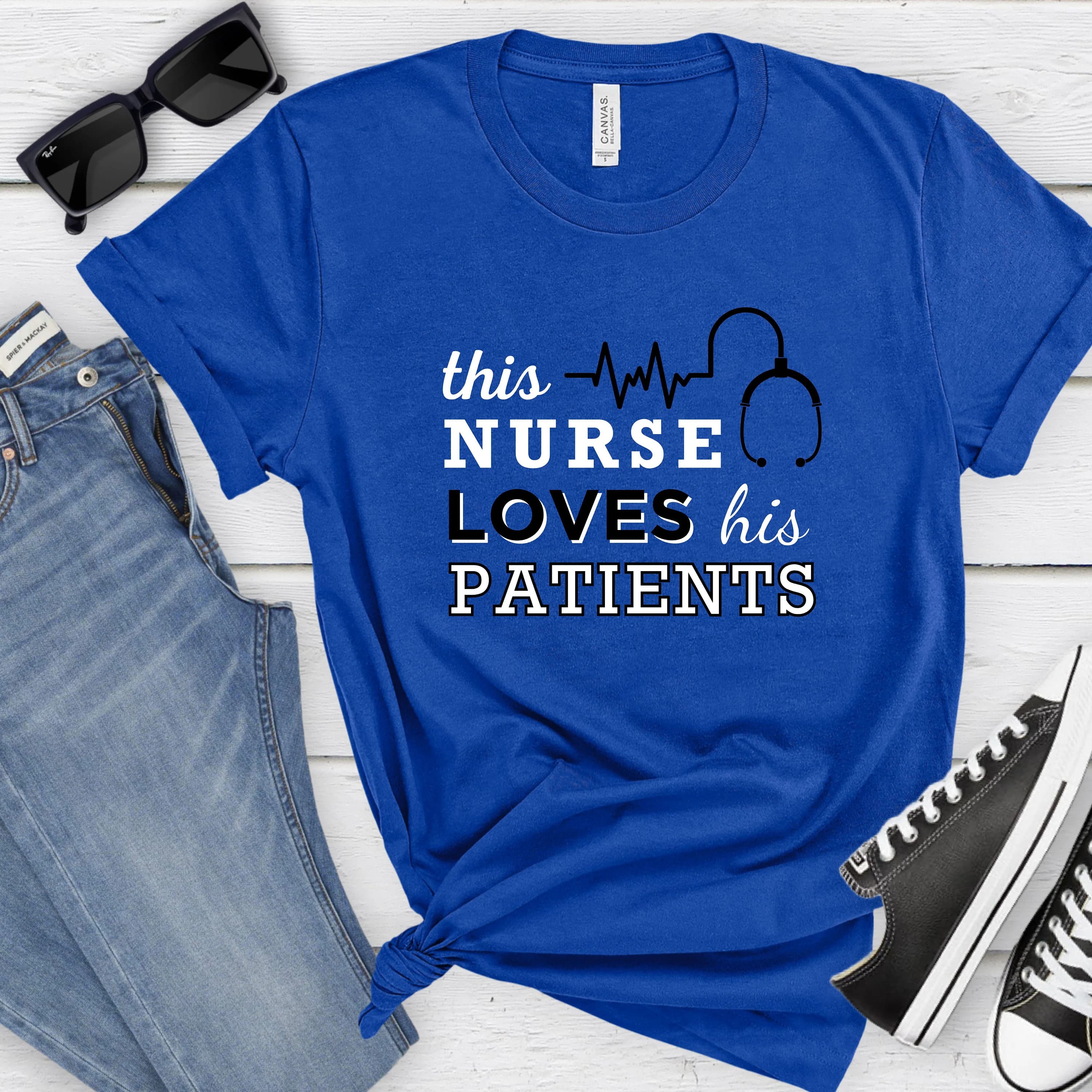 Nurse Shirt, Nurse Tshirt, T shirt for Nurses, Nurse Loves His Patients Graphic Shirt, Life Changing Nurse Gift for Him, Size S-XL - image 3