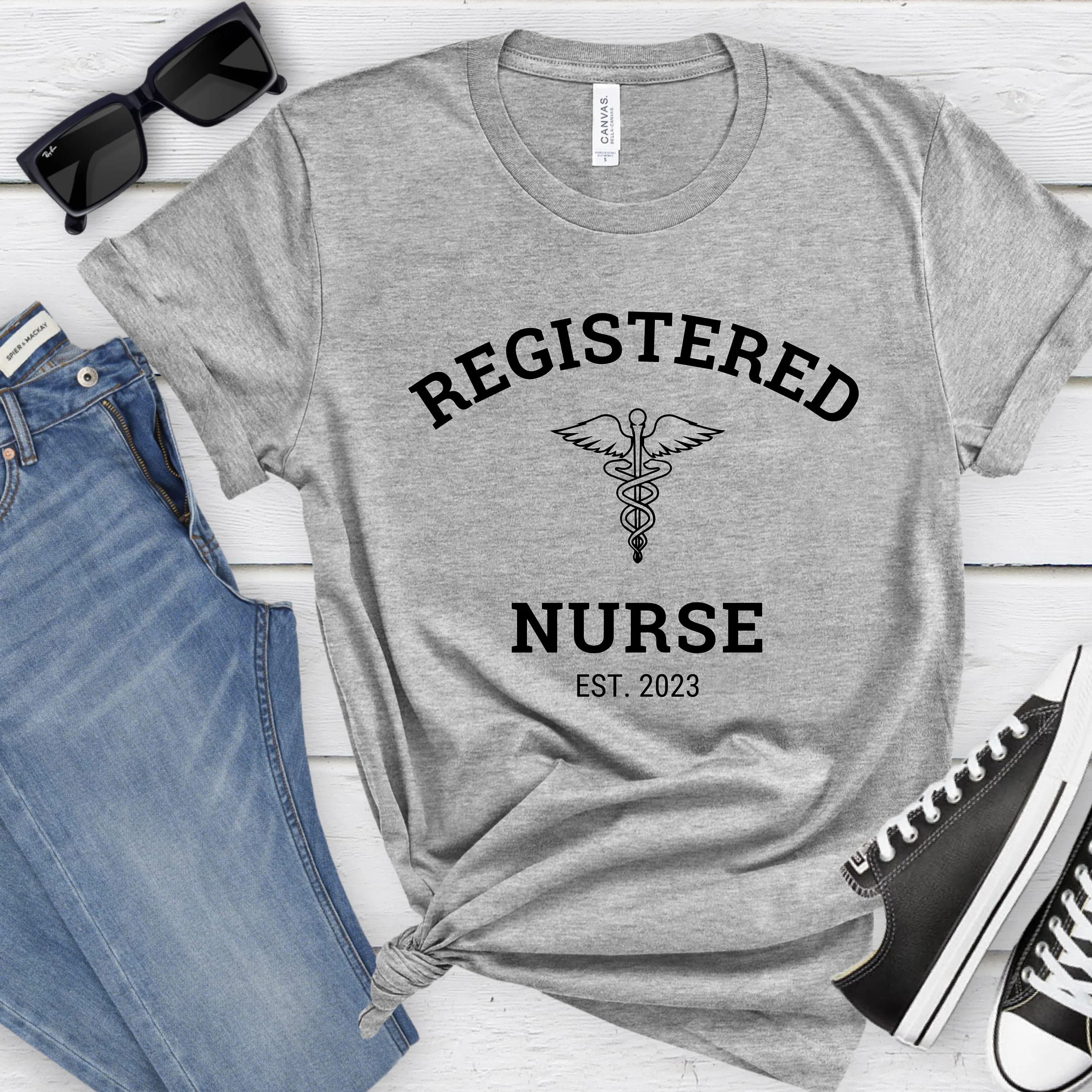 RN T-shirt Registered Nurse Shirt Nursing Tee Shirt Gift Student Graduation Tshirt - image 5