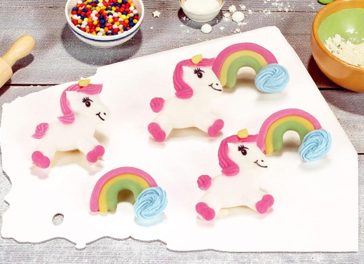 Unicorn and Rainbow Cake Topper: Edible Sugar Decorations (2 Pieces) - image 3
