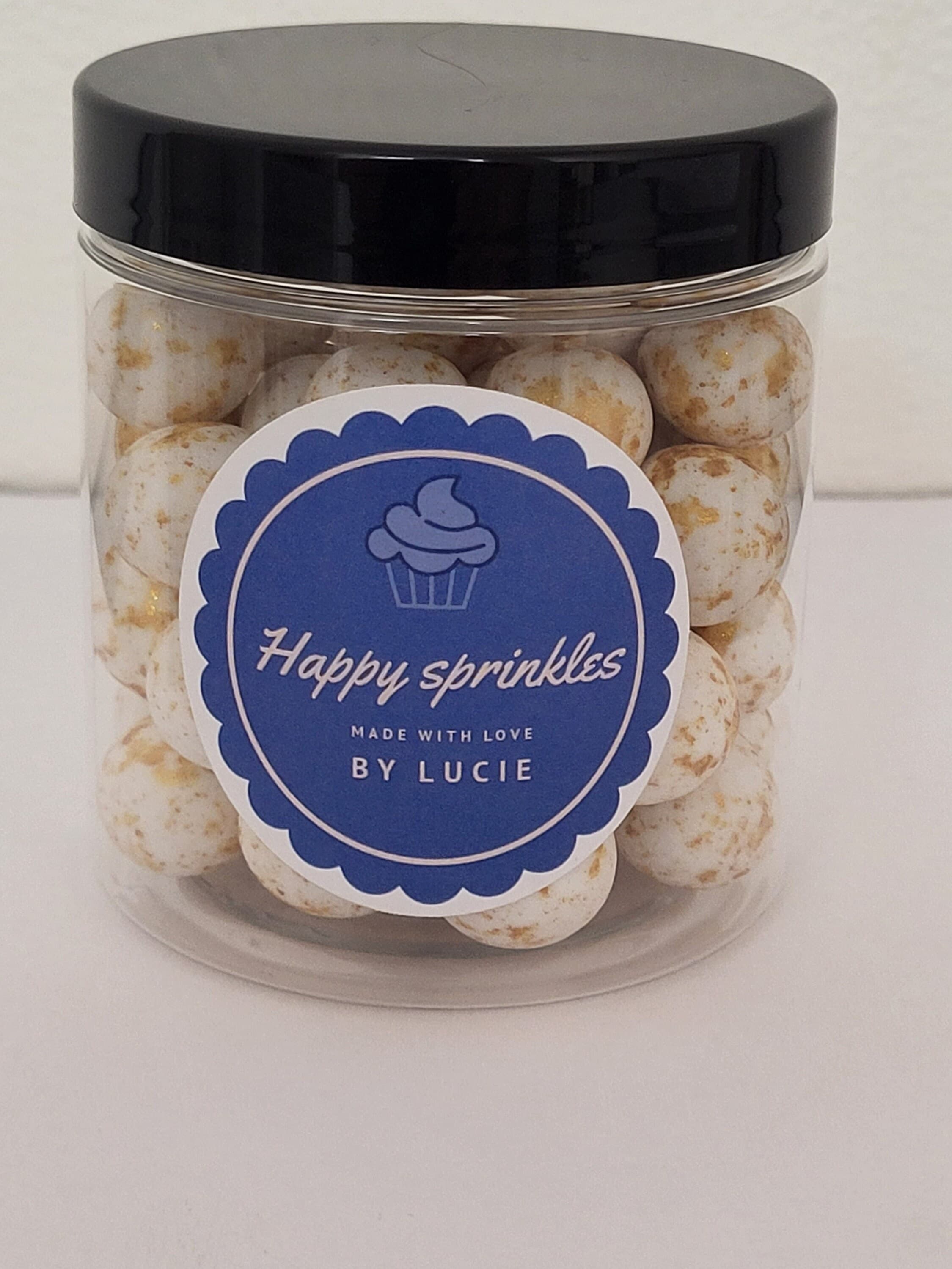 Gold White Chocolate Crispy Balls - 15mm Large Choco Sprinkles - Luxury Cake Toppers for Wedding, Birthday, Anniversary - 130g - image 3