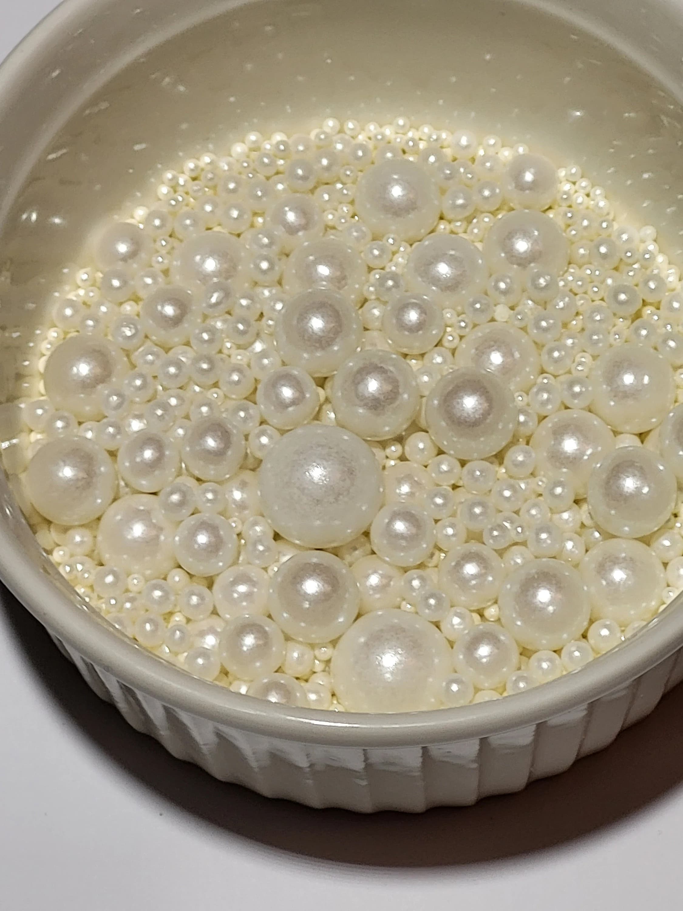 White Wedding Edible Pearls, Pearl Sprinkle Mix, Shimmery Sprinkles, Cake Decorations, Cupcake perfect for wedding - Gluten Free, Vegan - image 4