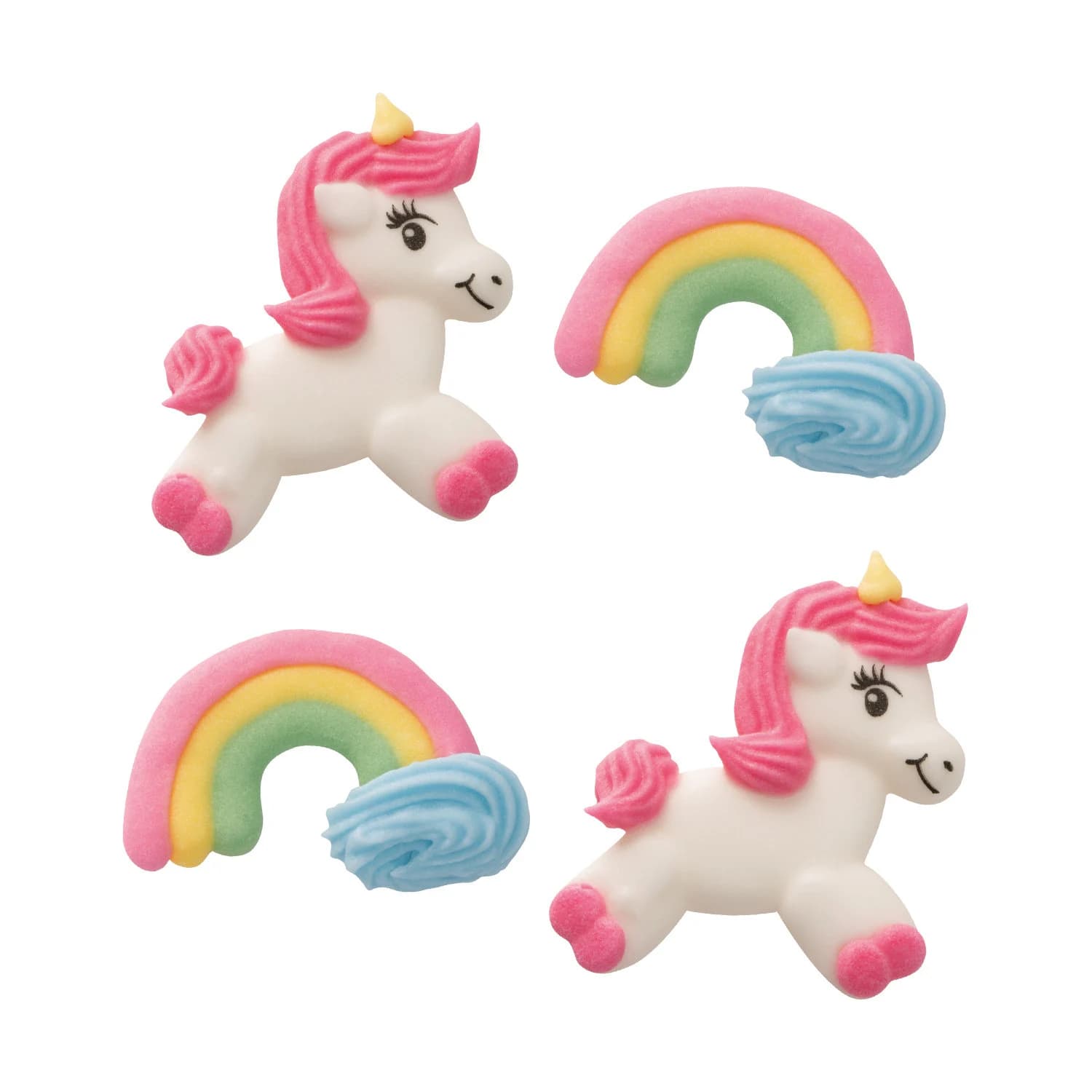 Unicorn and Rainbow Cake Topper: Edible Sugar Decorations (2 Pieces)