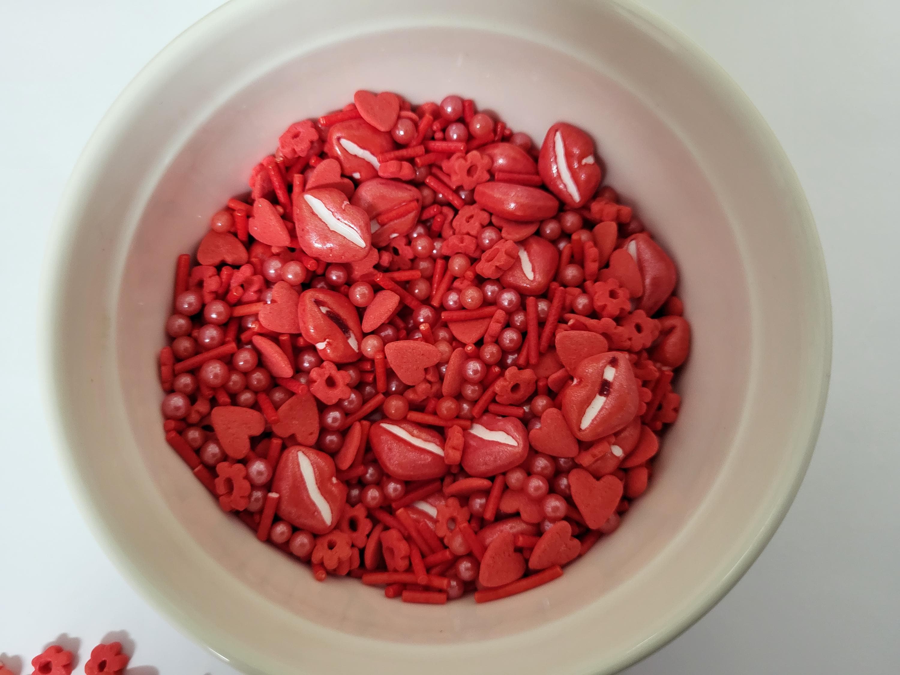 Valentine Heart Sprinkles, Edible Sugar Pearls, Vegan Halal
