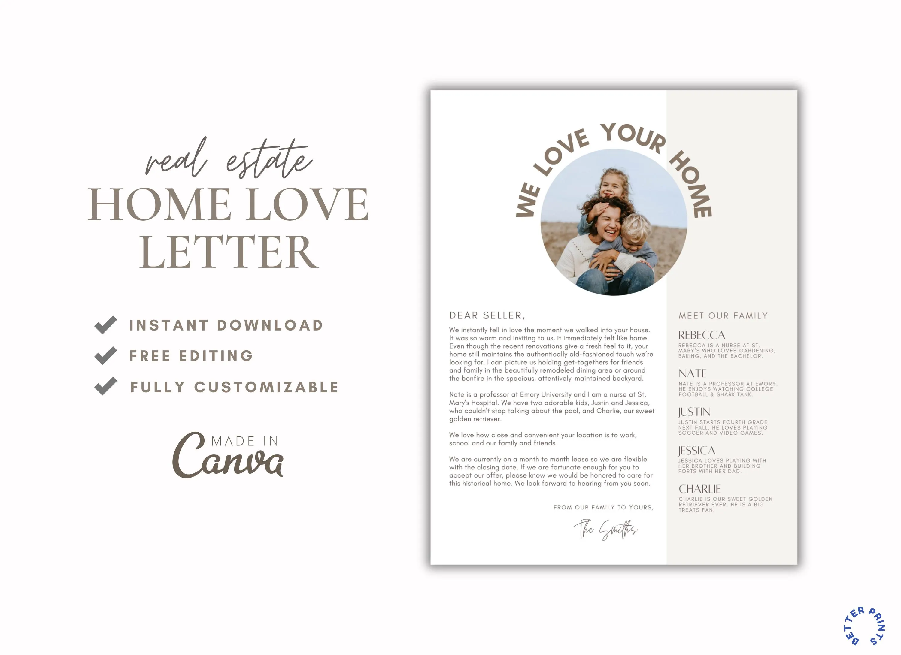 Home Buyer Love Letter Template, Real Estate Offer Letter to Seller: Instant Download (Canva) - image 5