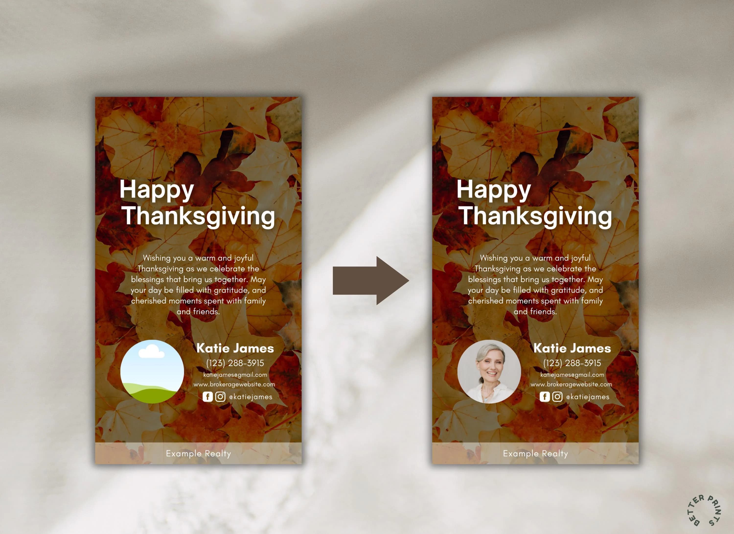 Thanksgiving Real Estate Business Card Template, Realtor Marketing Materials (Digital Download) - image 4