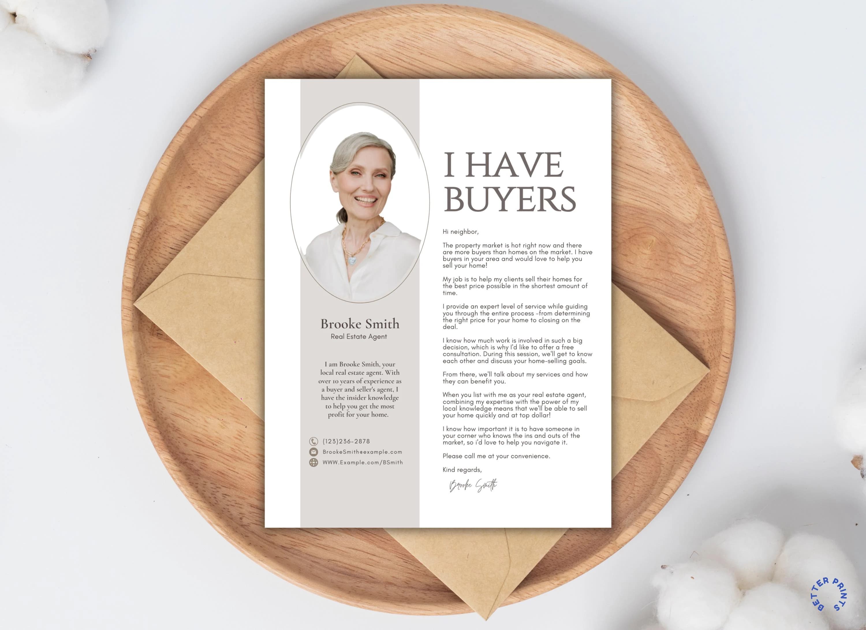 Realtor Introduction Letter Template, Real Estate Marketing Postcard (Digital Download)