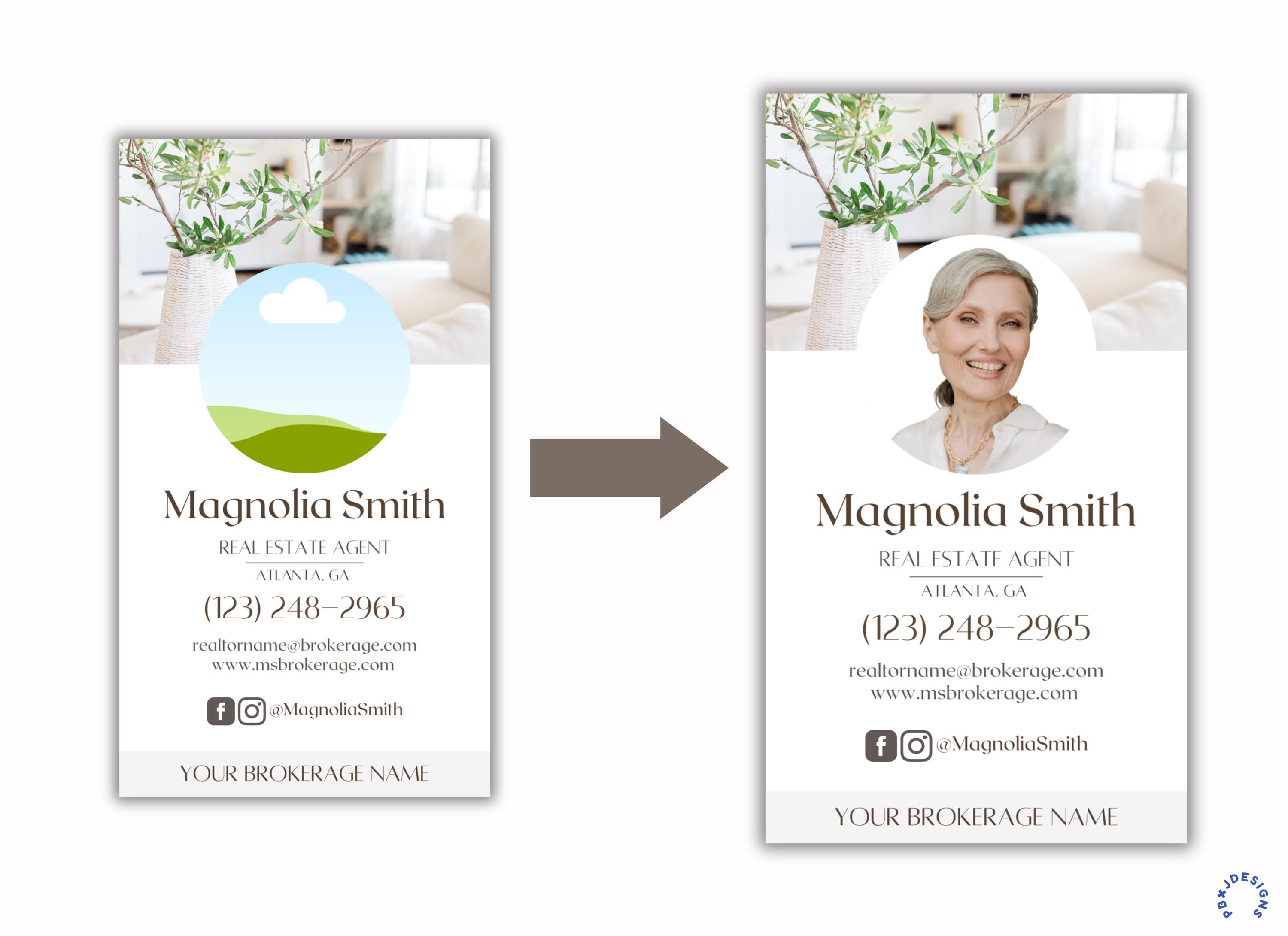 Realtor Business Card Template, Editable Canva Design (Digital Download) - image 5