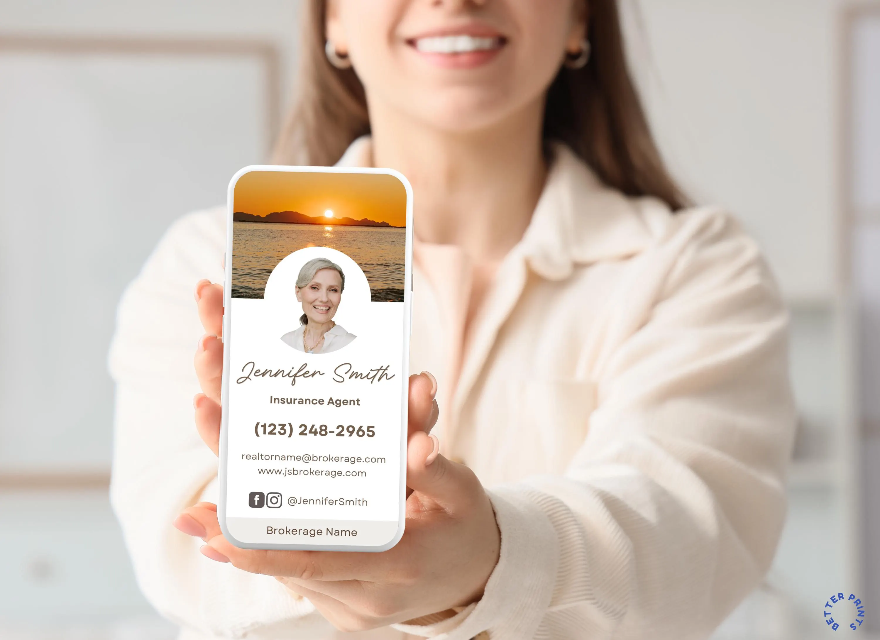 Insurance Agent Business Card Template, Mobile Digital Card: Instant Download (Canva) - image 4