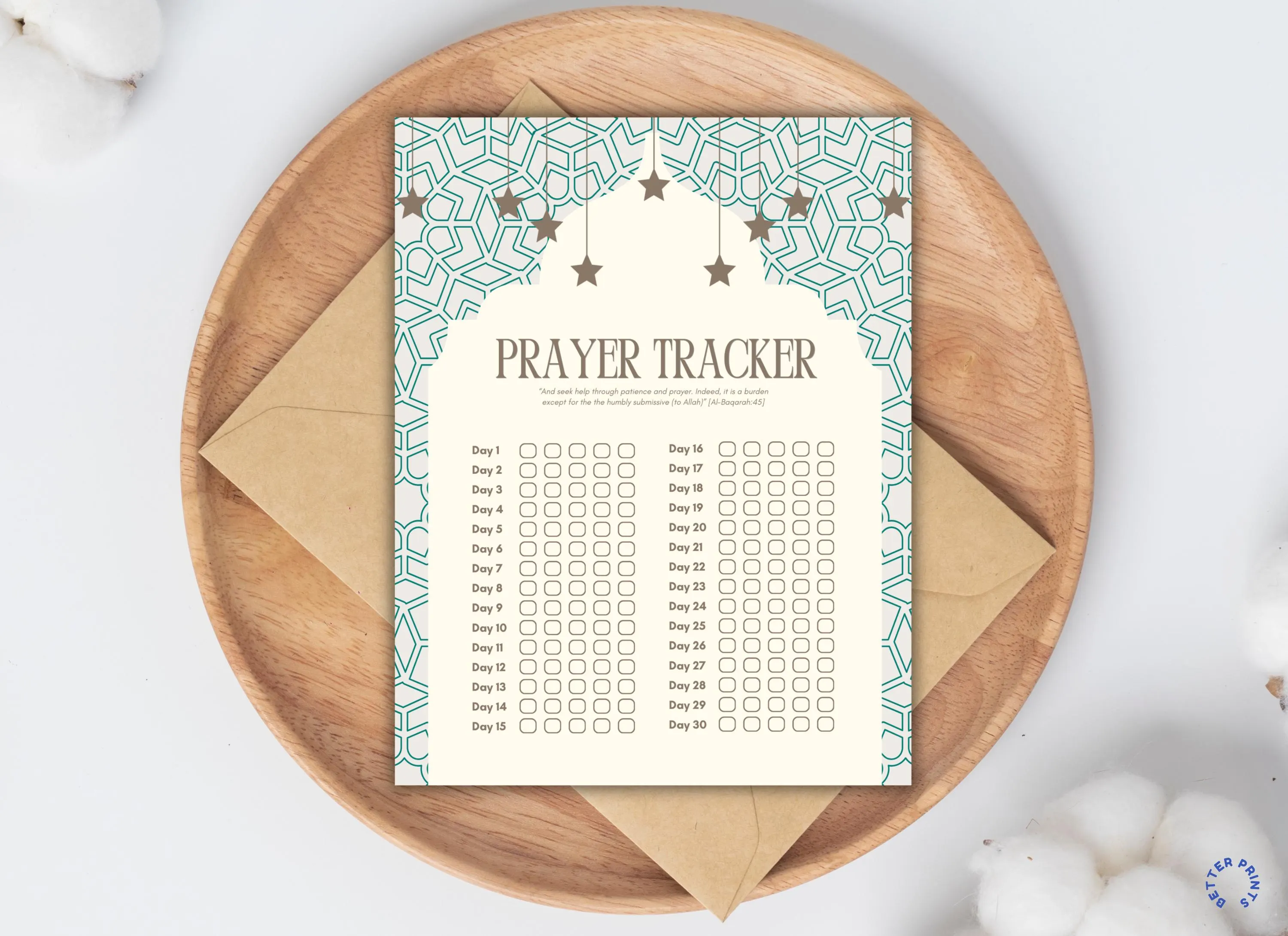 Prayer Tracker for Muslims, Islamic Habit Checklist and Journaling: Digital Download