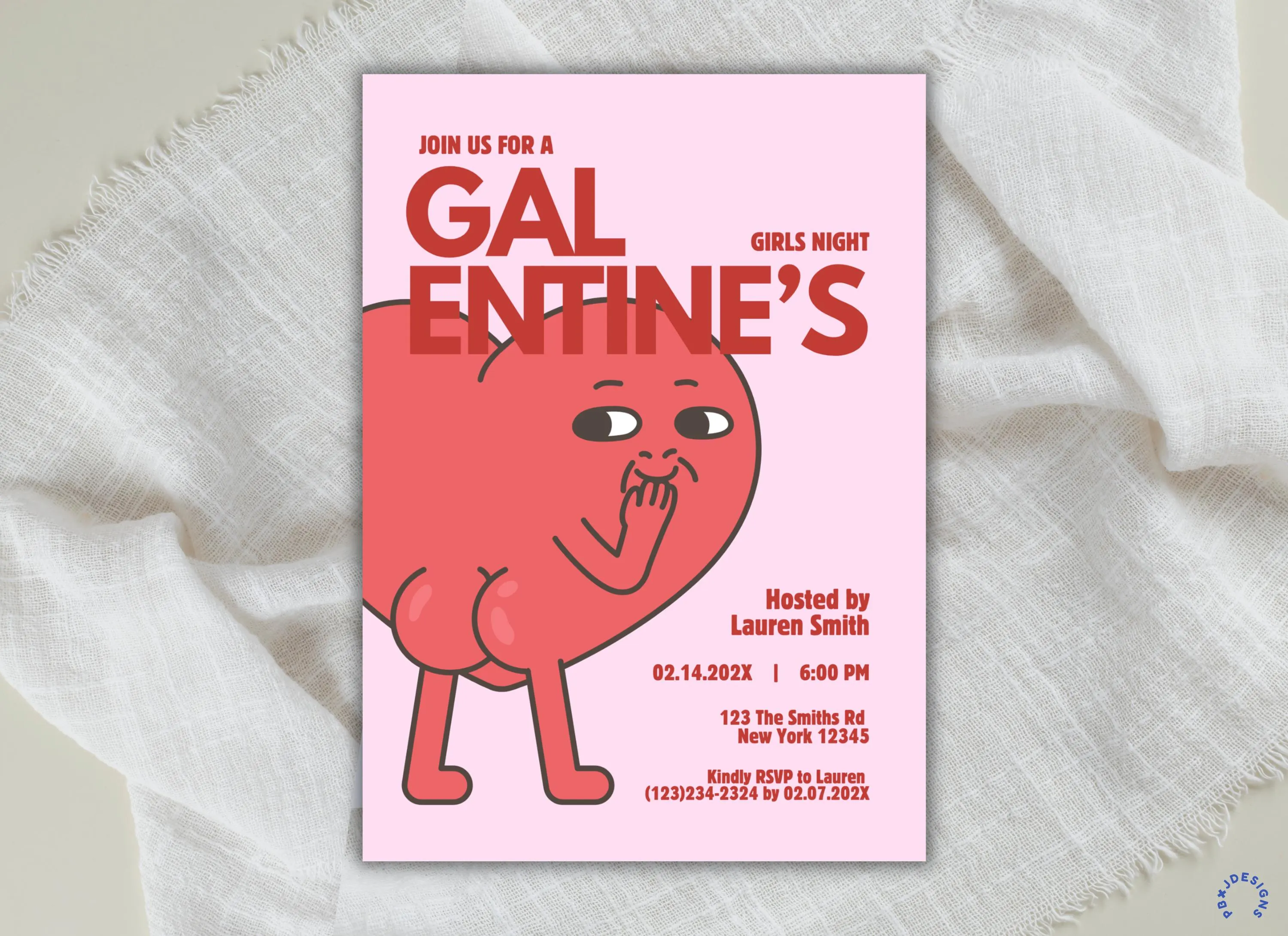 Galentines Day Invitation, Funny Valentines Party Invite: Instant download (Canva)