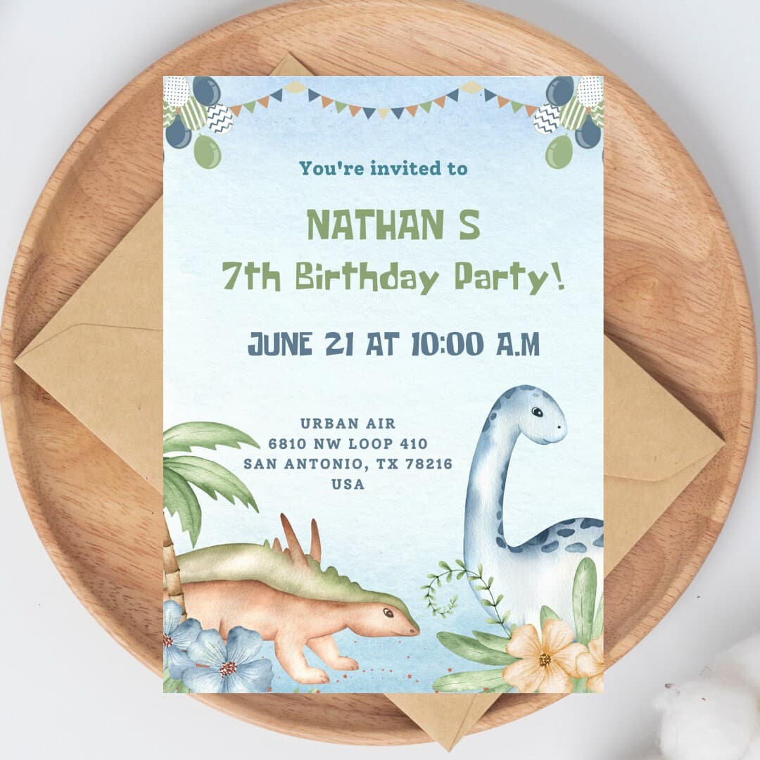 Digital Invitation | Editable Invitation | Birthday Invite | Digital Download | dinosaur invitations Party | dino Card Birthday Boy Invite - image 5