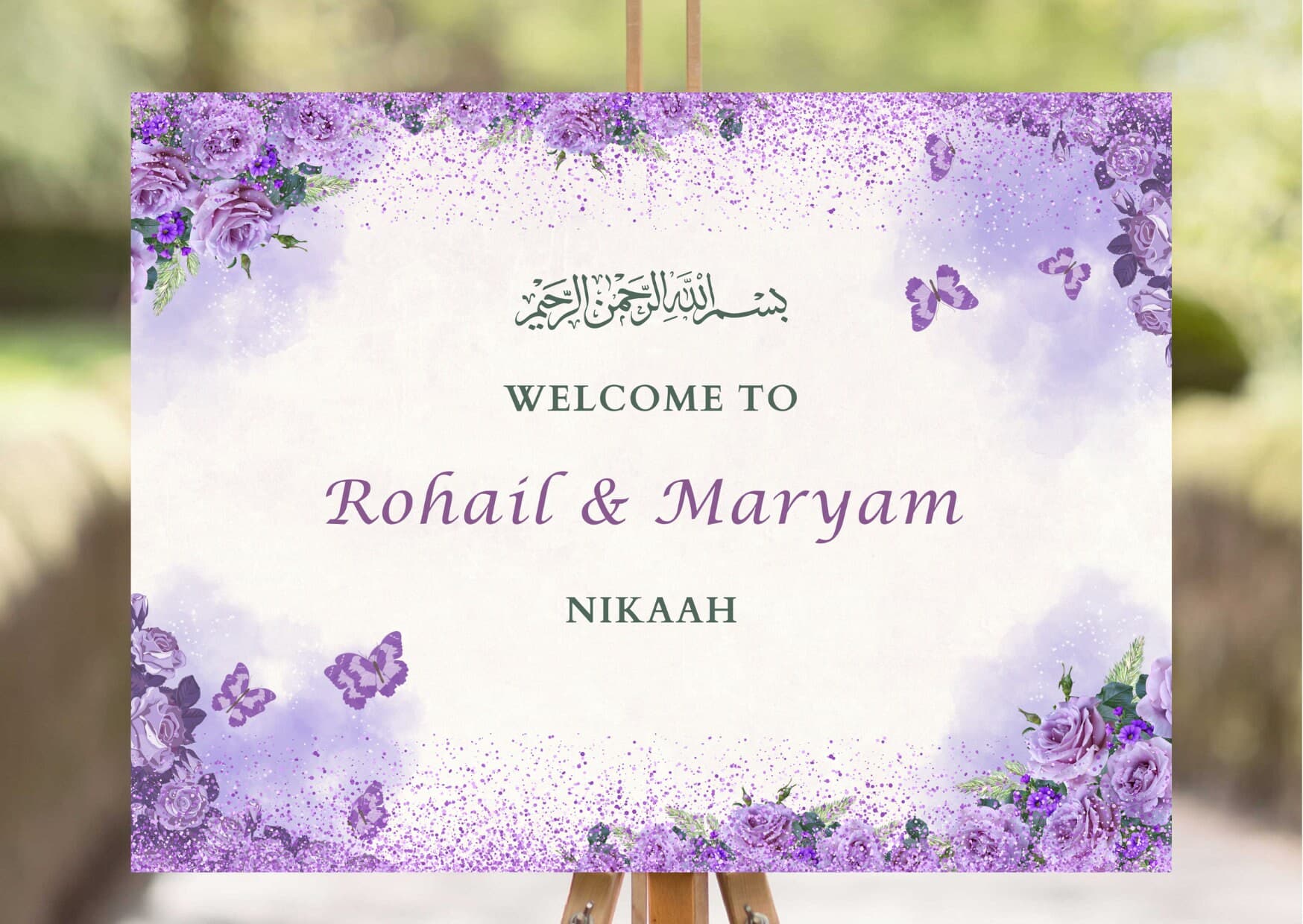 2 Template Includes Nikaah Wedding Signs as Muslim Nikah Waleema Sign, Floral Welcome Sign Walima & Waleema Welcome sign, Reception signages - image 5