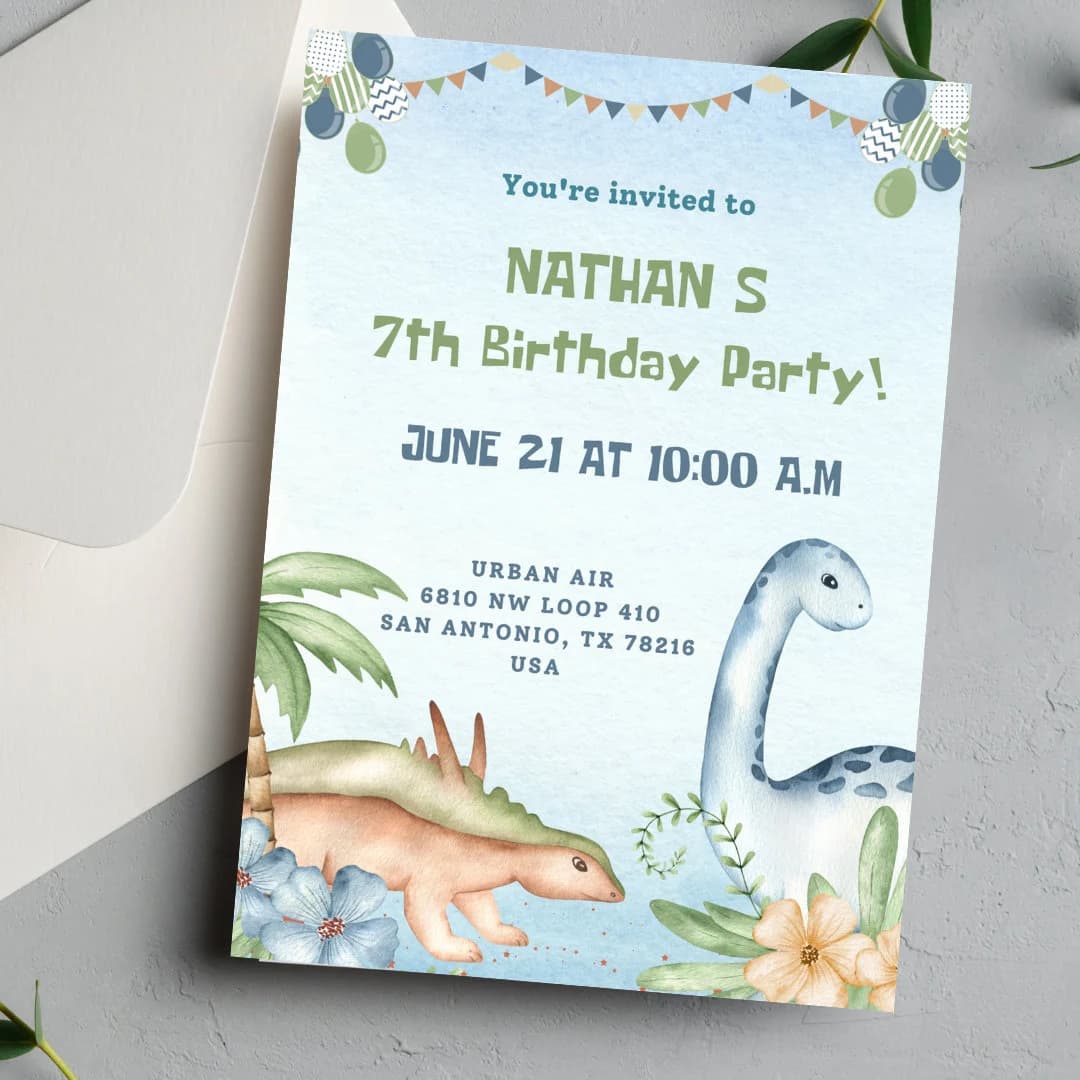 Digital Invitation | Editable Invitation | Birthday Invite | Digital Download | dinosaur invitations Party | dino Card Birthday Boy Invite - image 4
