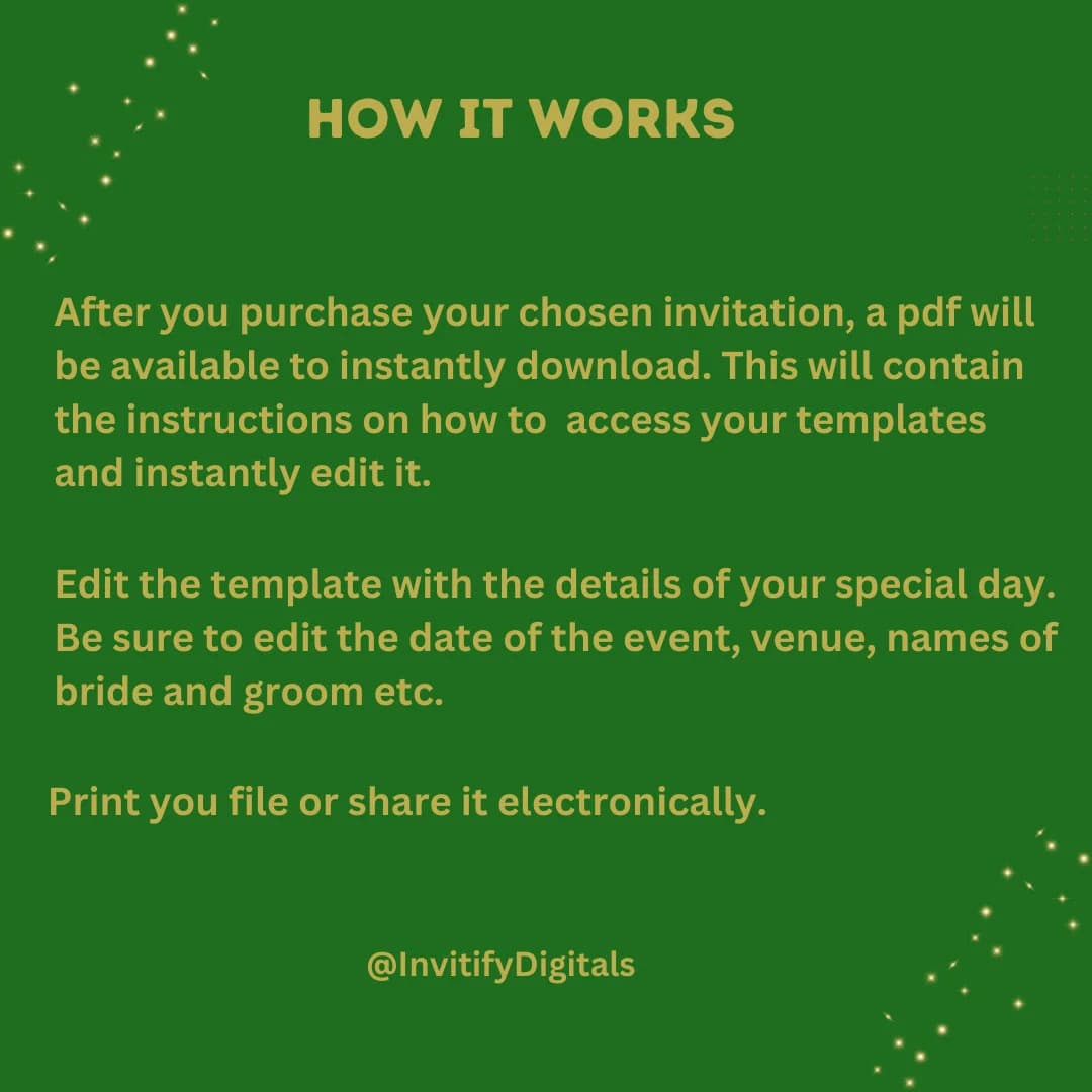 Printable invites Digital Mehndi invitations&Dholki Invites, Mendhi Night, Wedding invitations Template Online Canva Print Green Gold - image 5