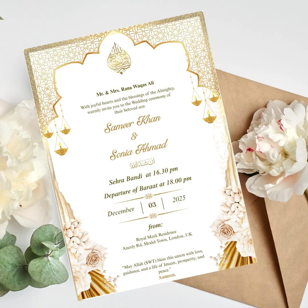 Instant Download Baraat Invitation | Muslim Wedding Invitation | Wedding Invitation digital | Editable Template | Downloadable | Printable