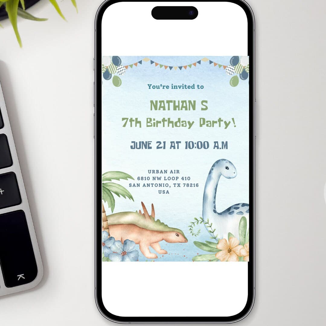 Digital Invitation | Editable Invitation | Birthday Invite | Digital Download | dinosaur invitations Party | dino Card Birthday Boy Invite - image 3