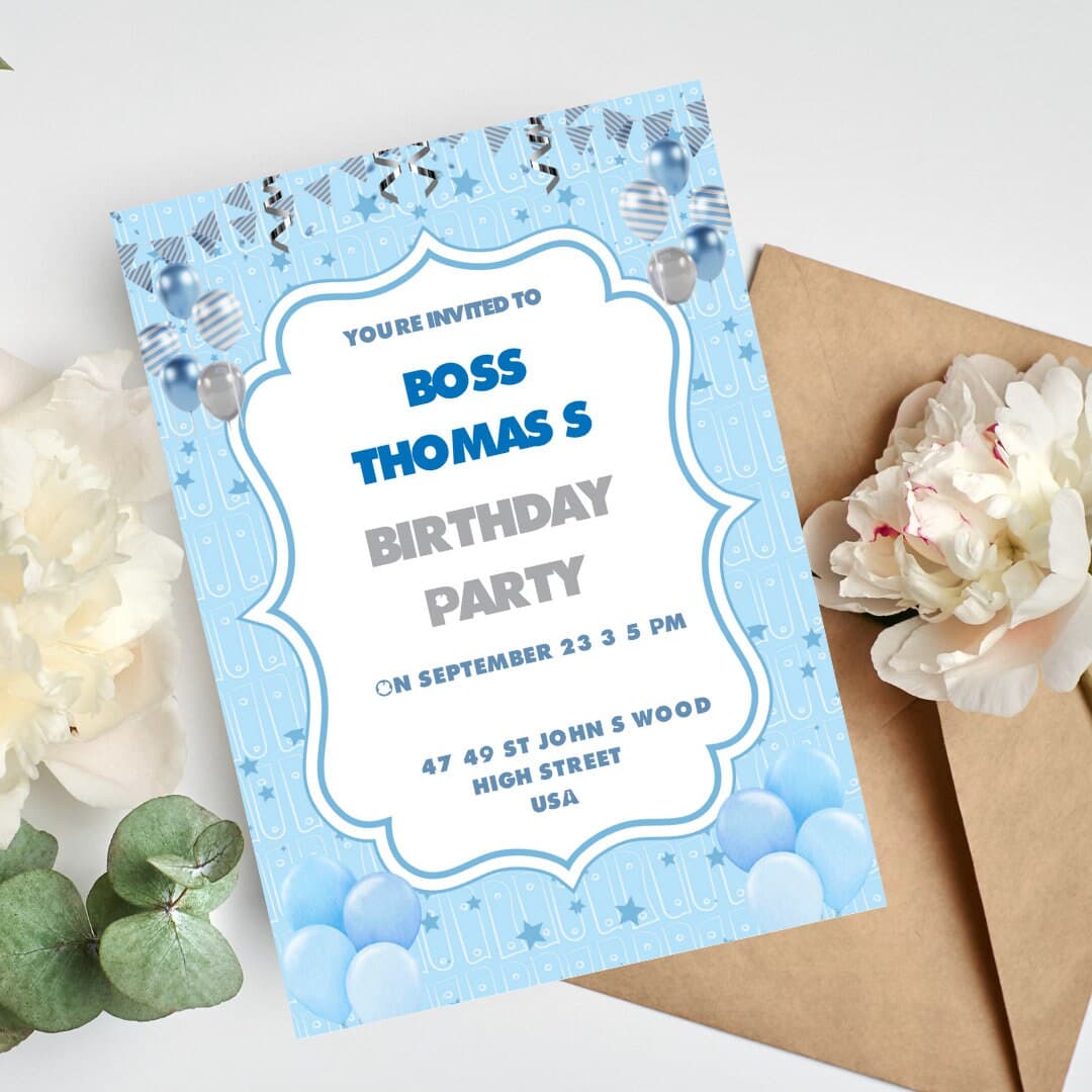 Editable Baby Boss Boy Birthday Invitation | Baby Party invitation | Template Editable-Printable | Invite Instant Download | 2 Templates - image 4
