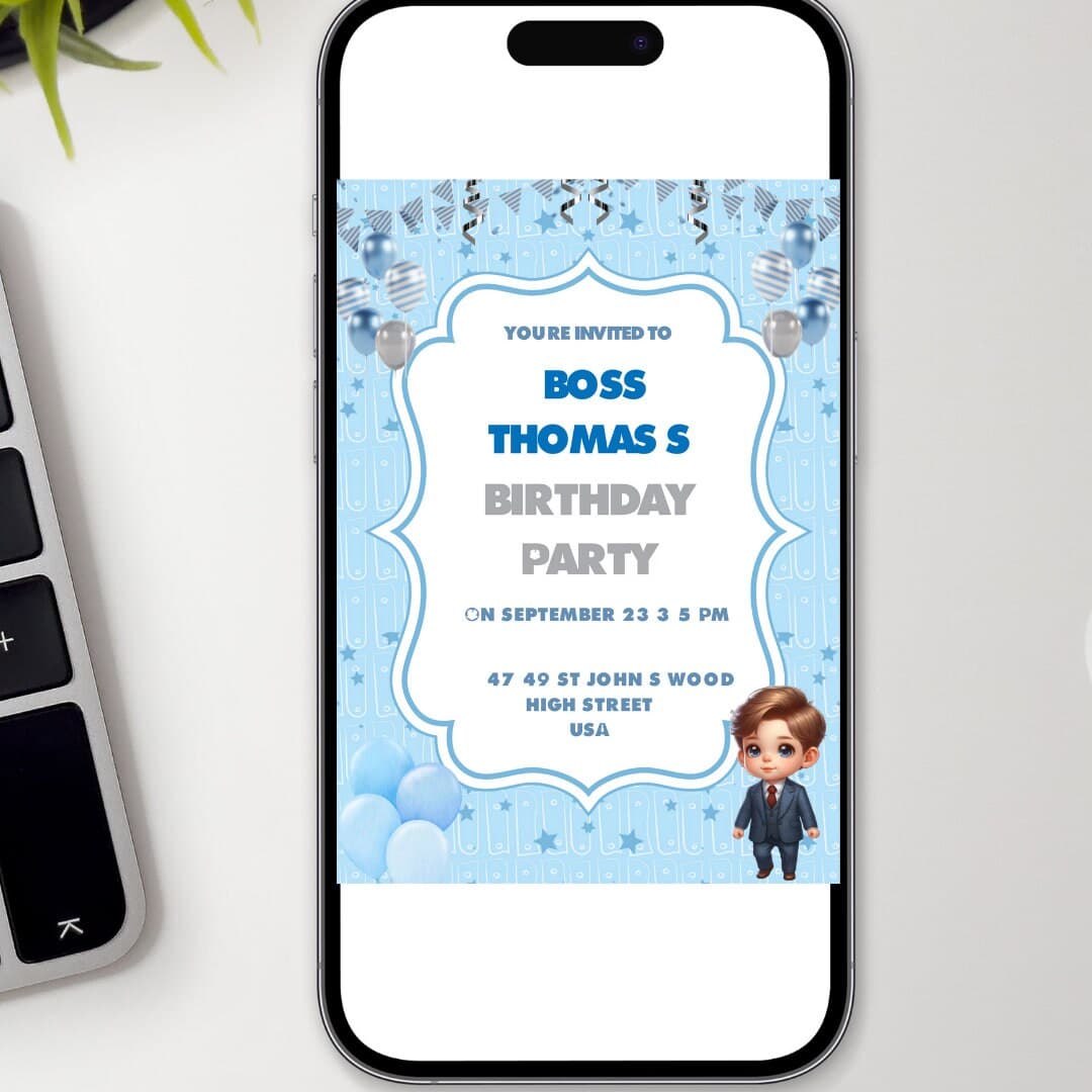 Editable Baby Boss Boy Birthday Invitation | Baby Party invitation | Template Editable-Printable | Invite Instant Download | 2 Templates - image 5