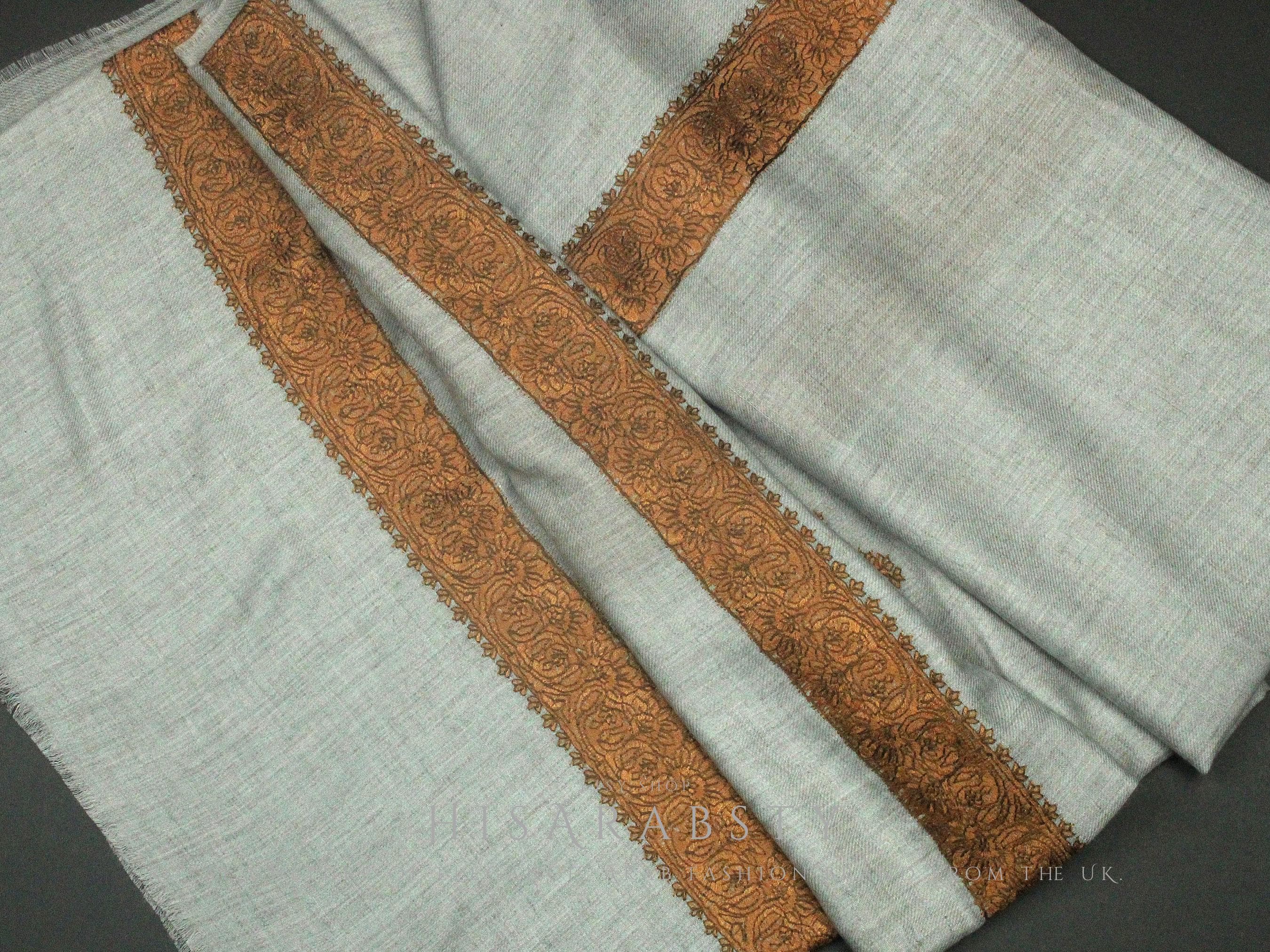 Rare Beige Authentic Yemeni Shemagh Embroidered Scarf Amazing Keffiyeh Imamah Turban Modest Outfit Islamic Attire Ghutra Headwear AR230 - image 3