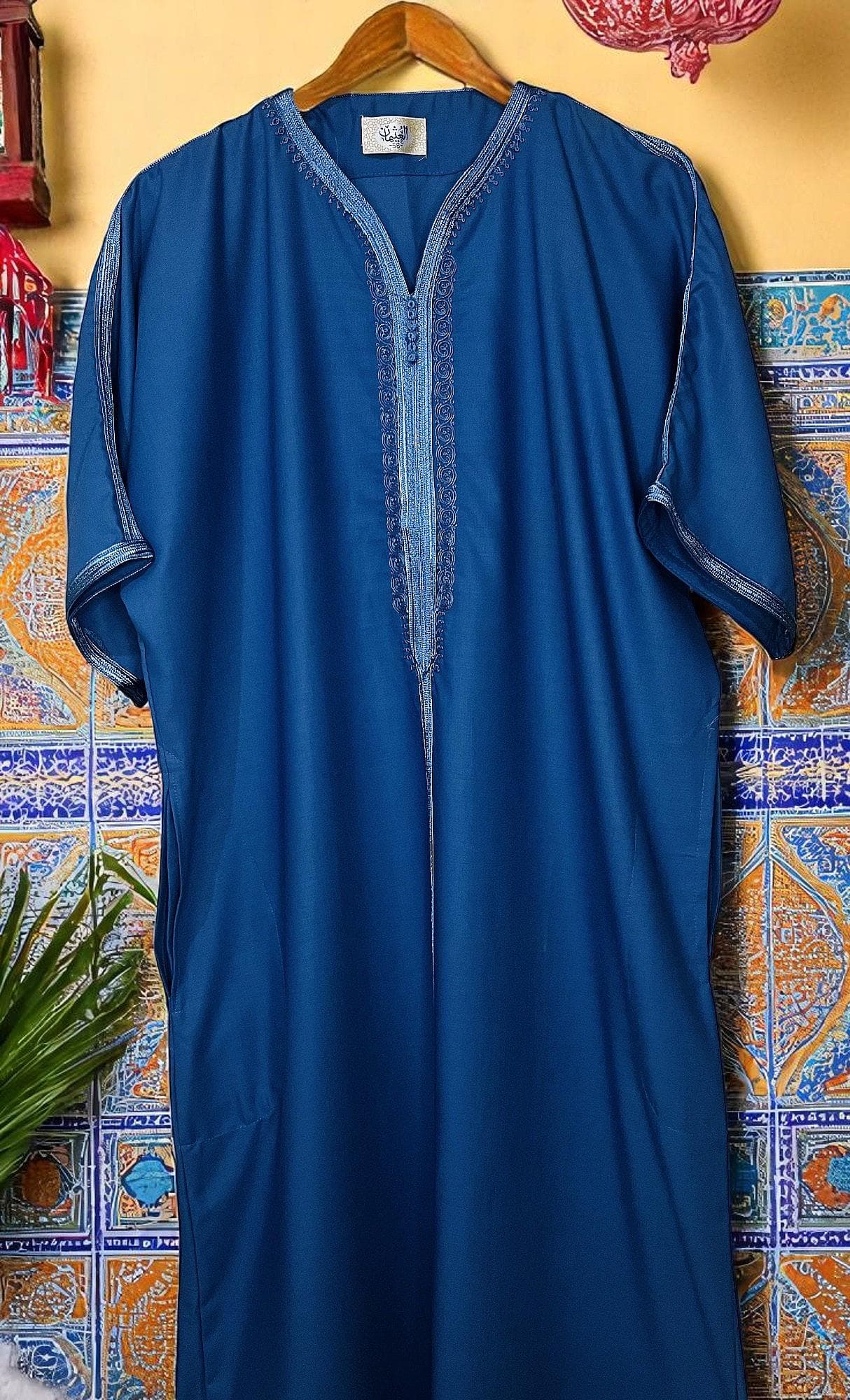 Blue Moroccan Comfortable Kandora Djellaba Thobe Soft Elegant Perfect for Everyday Wear MR08 - image 3