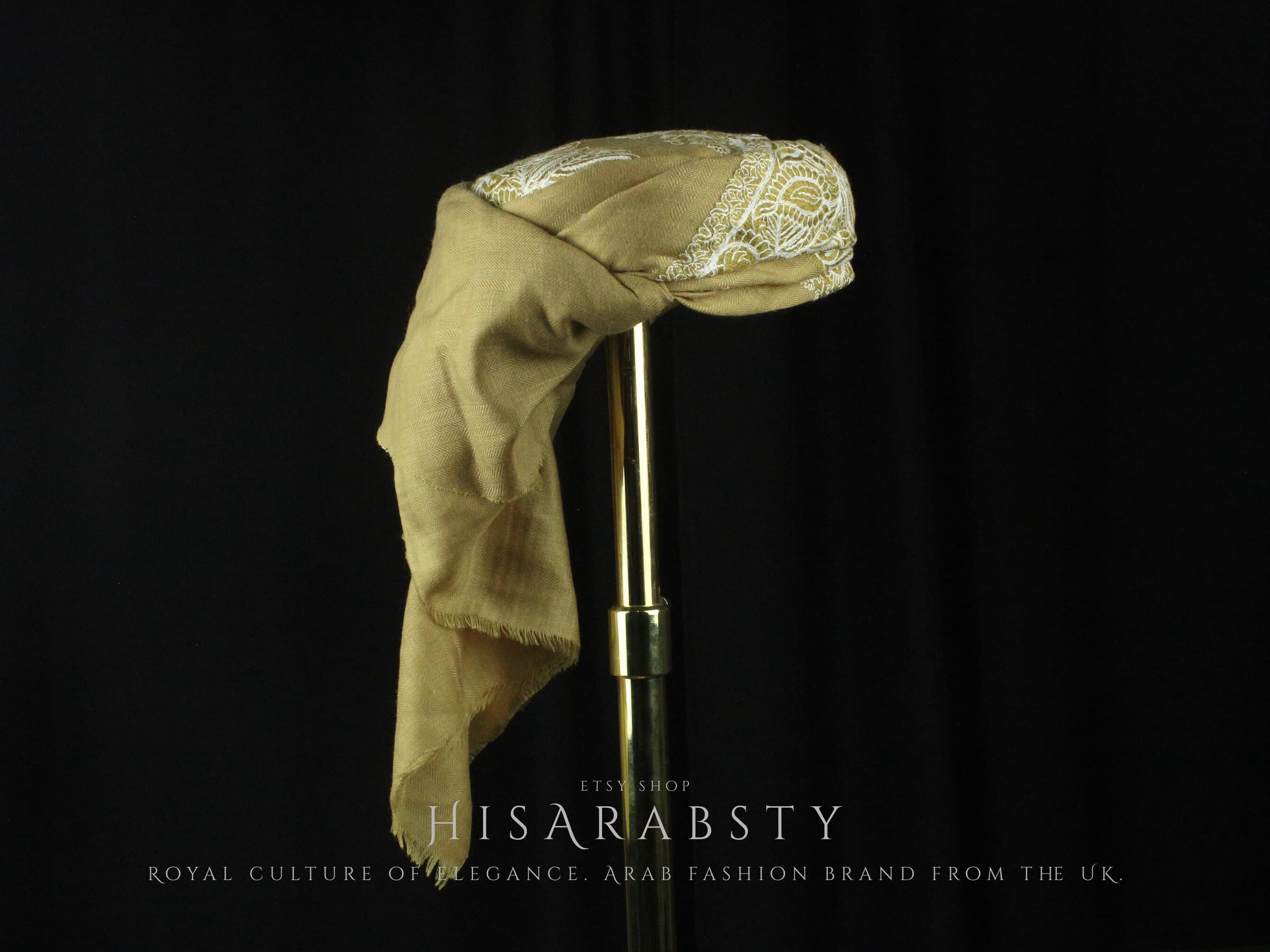 Ready To Wear Traditional Yemeni Embroidered Imamah Shemagh Adjustable Perfect For Men & Children Arab Unique Scarf Easy To Wear AR83 - image 3