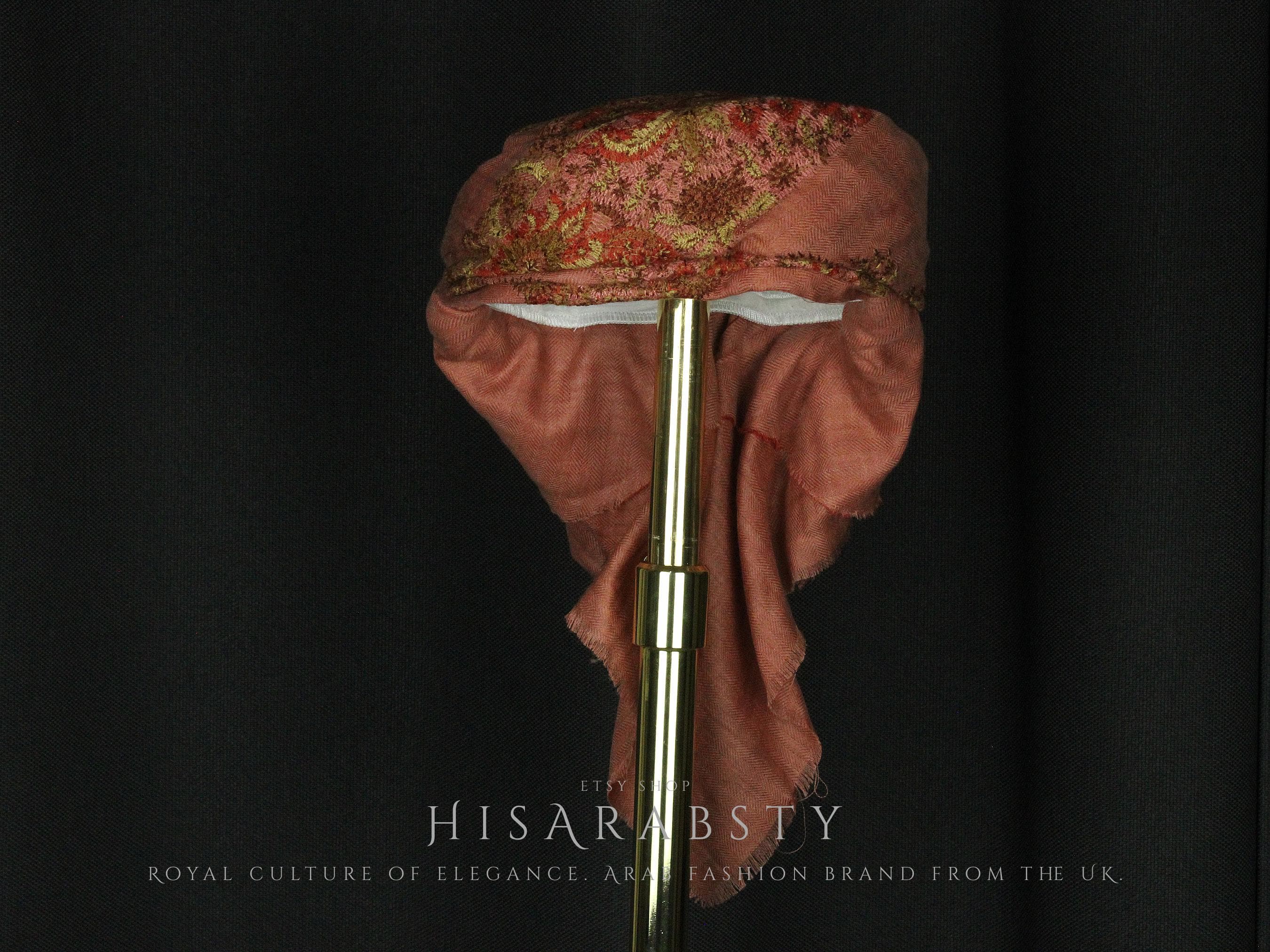 Ready To Wear Traditional Yemeni Embroidered Imamah Shemagh Adjustable Perfect For Men & Children Arab Unique Scarf Easy To Wear AR120 - image 3