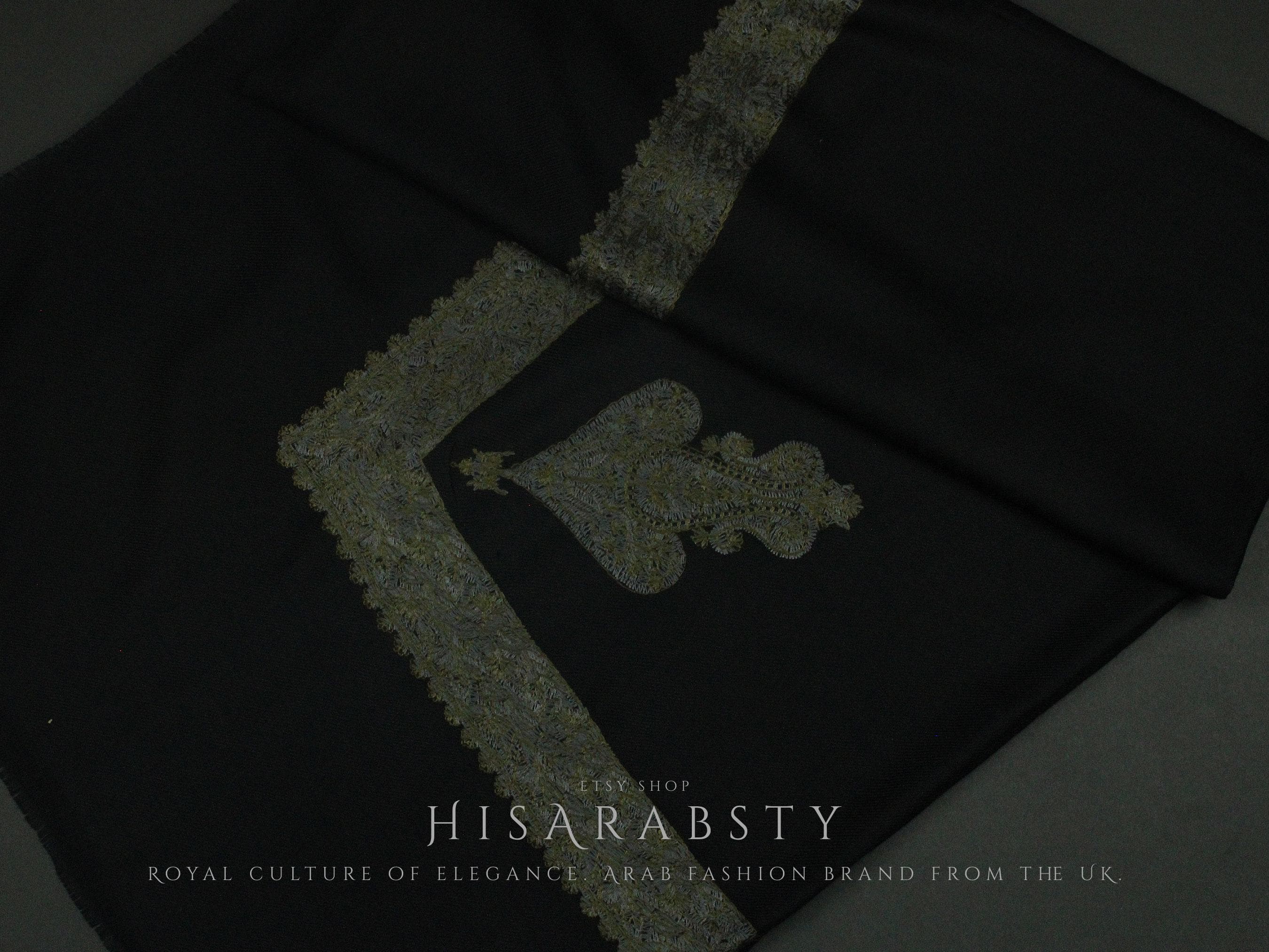 Rare Black Authentic Yemeni Shemagh Embroidered Scarf Amazing Keffiyeh Imamah Turban Eid Outfit Islamic Attire Gift Ghutra Headwear AR227