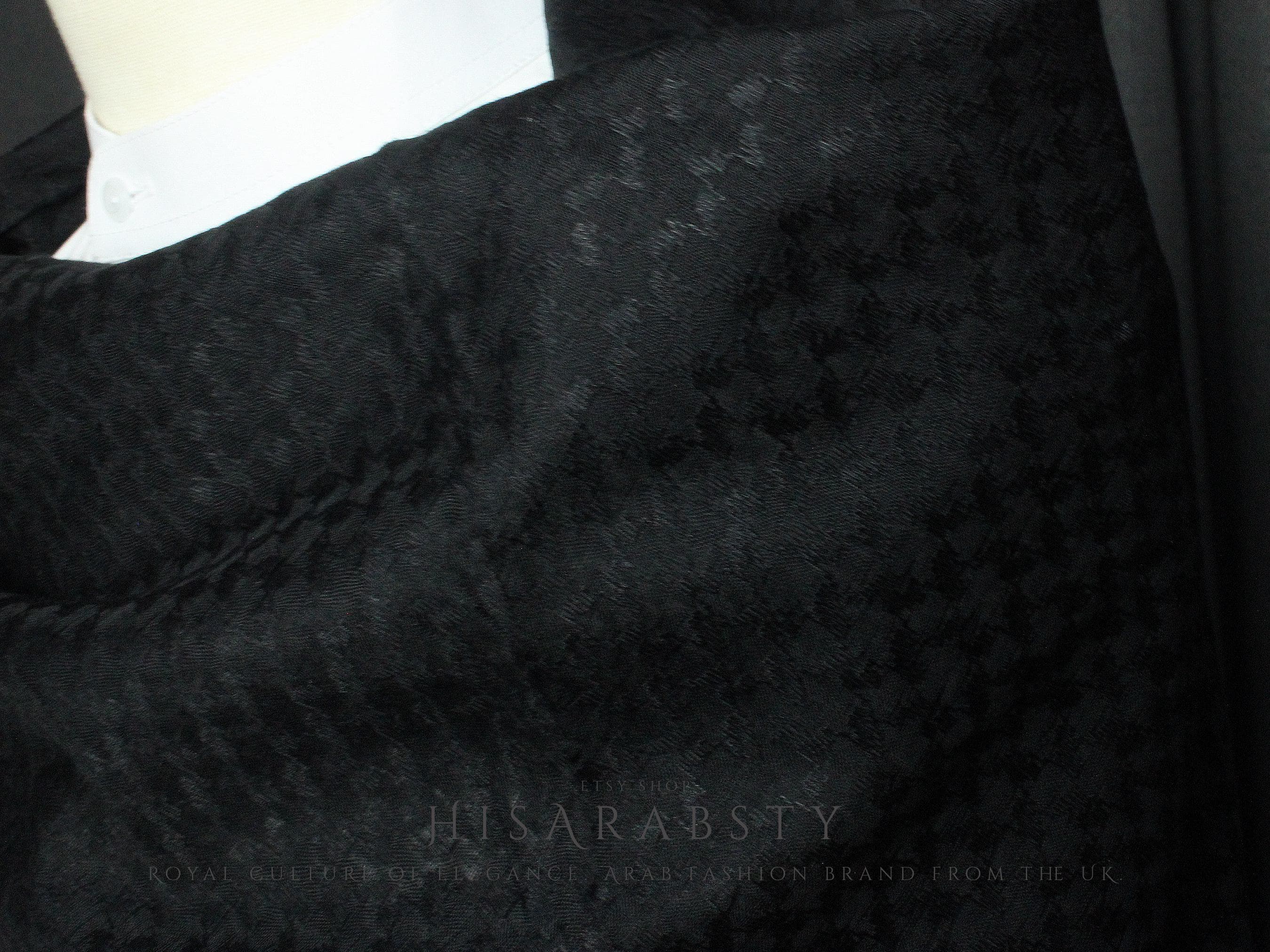 Full Black Shemagh Original Arabian Scarf Saudi Arabian Imamah Islamic Arabic Attire Ghutra Arab Outfit Soft Everyday Use XB01 - image 5