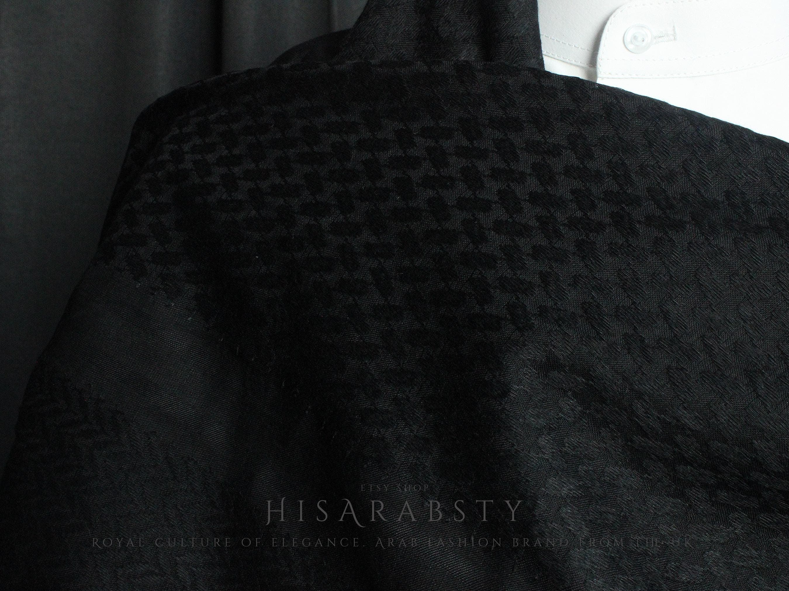 Full Black Shemagh Original Arabian Scarf Saudi Arabian Imamah Islamic Arabic Attire Ghutra Arab Outfit Soft Everyday Use XB02 - image 4