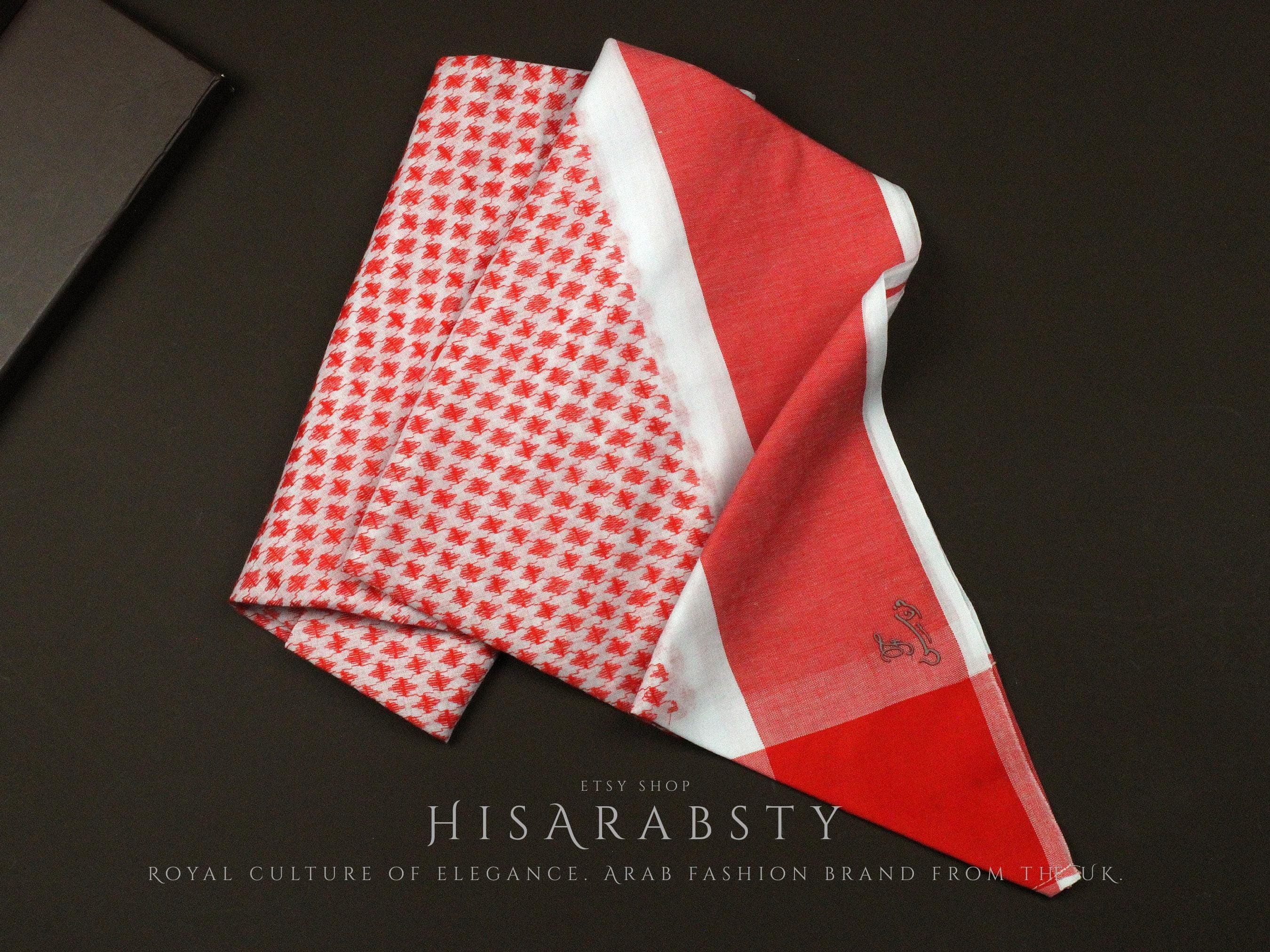 Unique Superior Quality Shemagh White and Red Keffiyeh Original Arabian Scarf Saudi Arabian Imamah Islamic Arabi Attire Ghutra Outfit Soft - image 4