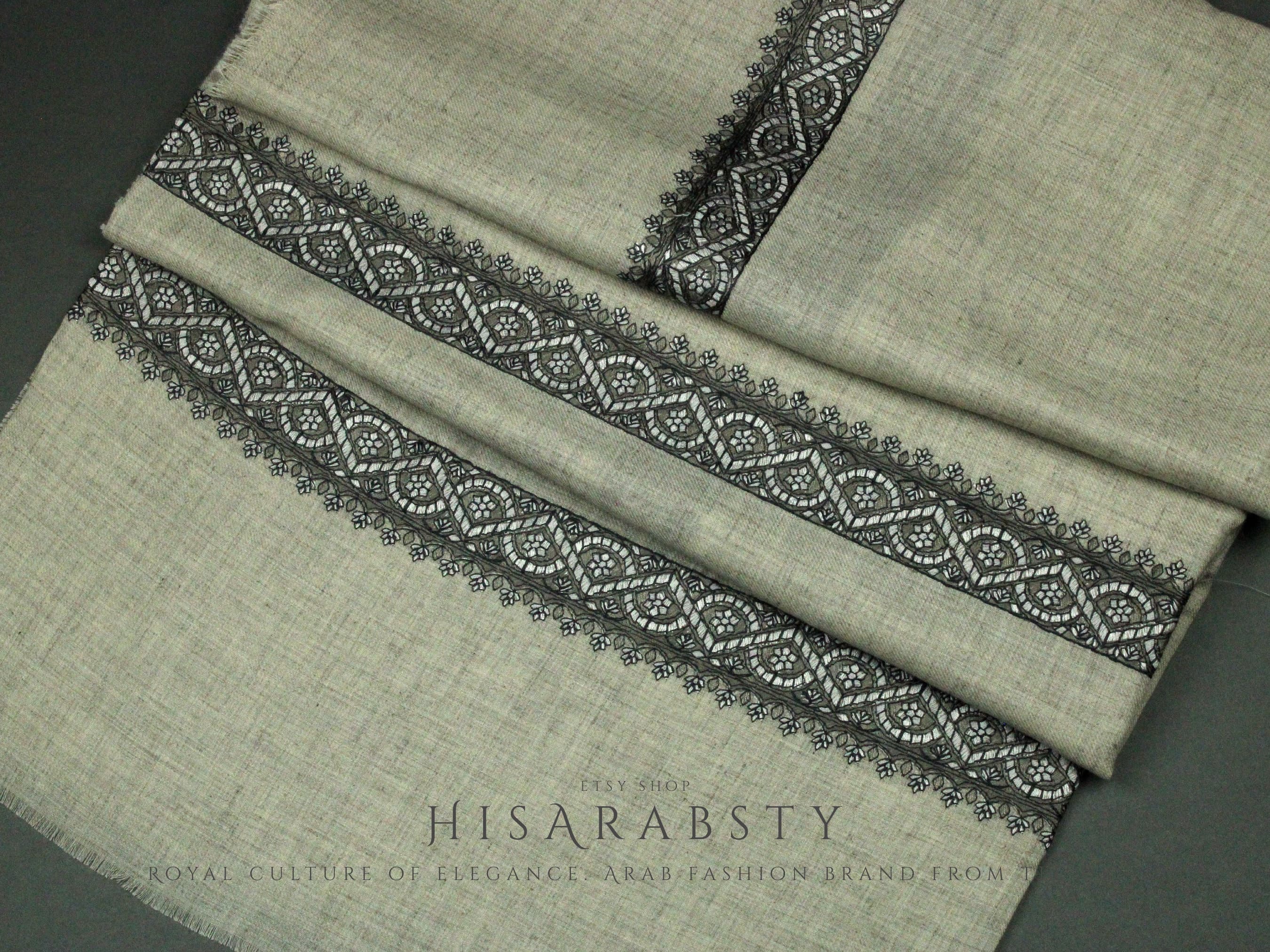 Rare Authentic Yemeni Shemagh Embroidered Scarf Amazing Premium Keffiyeh Imamah Turban Outfit Islam Attire Gift Ghutra Modest Headwear AR111 - image 3