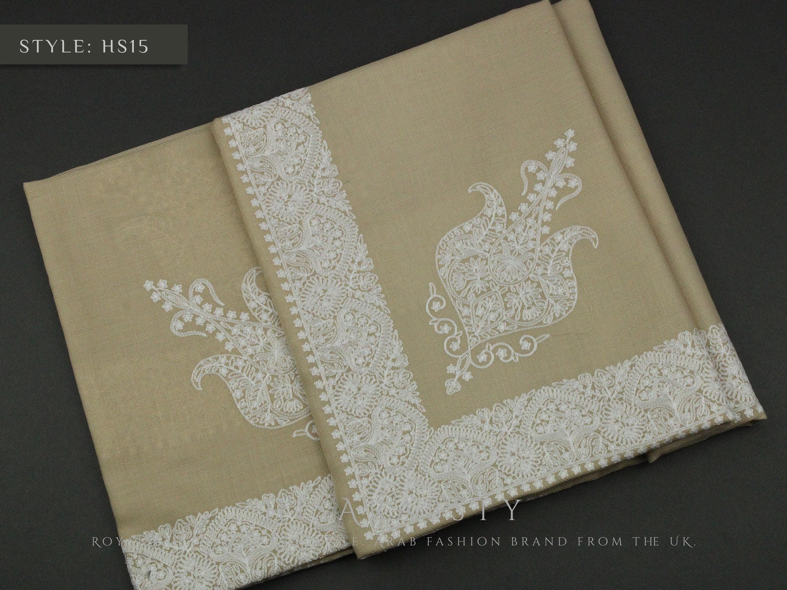 Rare Beige Authentic Yemeni Shemagh Embroidered Scarf Amazing Keffiyeh Imamah Turban Modest Outfit Islamic Attire Ghutra Headwear