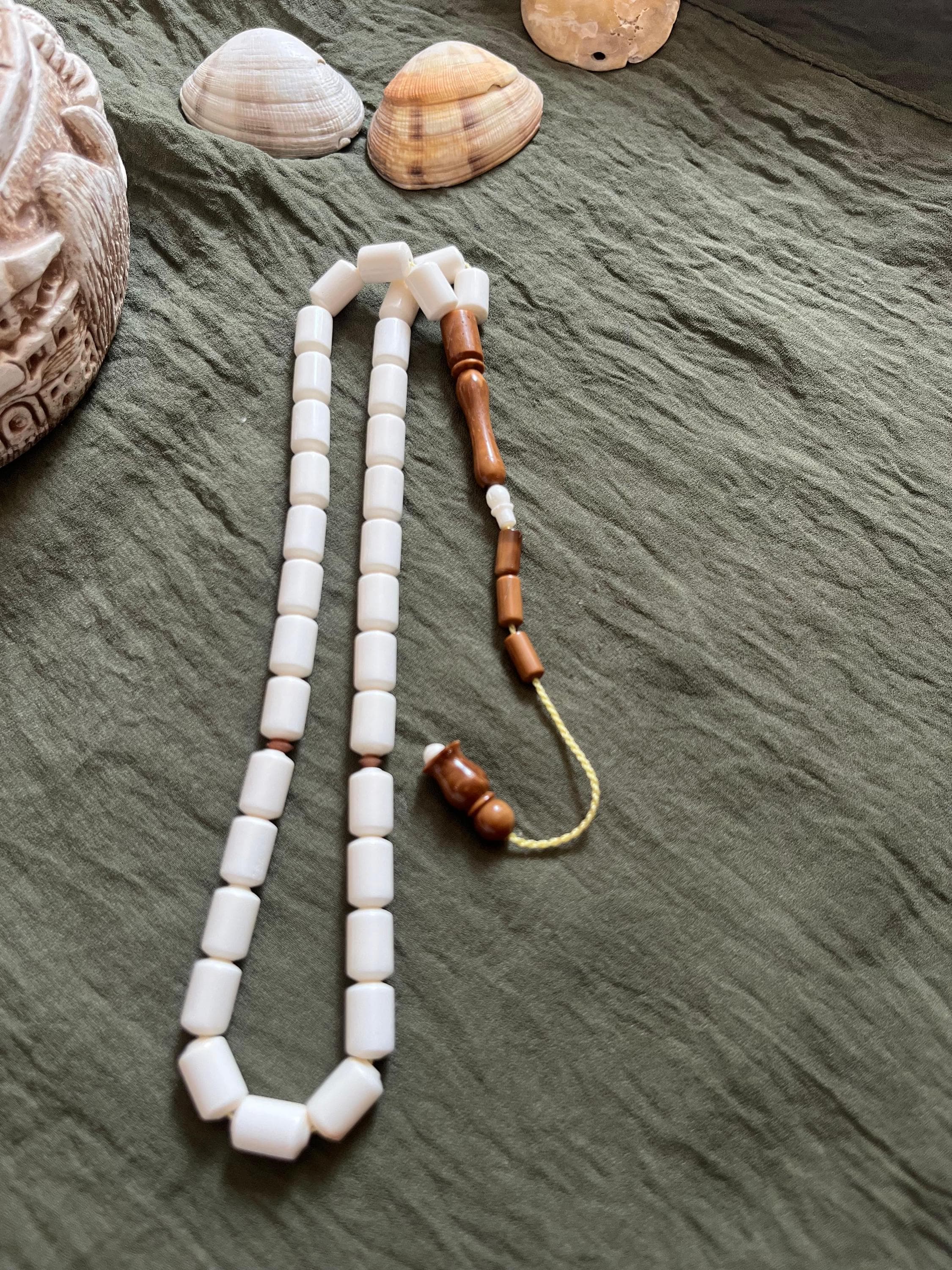 Handcrafted Camel Bone & Kuka Wood Misbaha – 33-Bead Muslim Tasbih - image 3