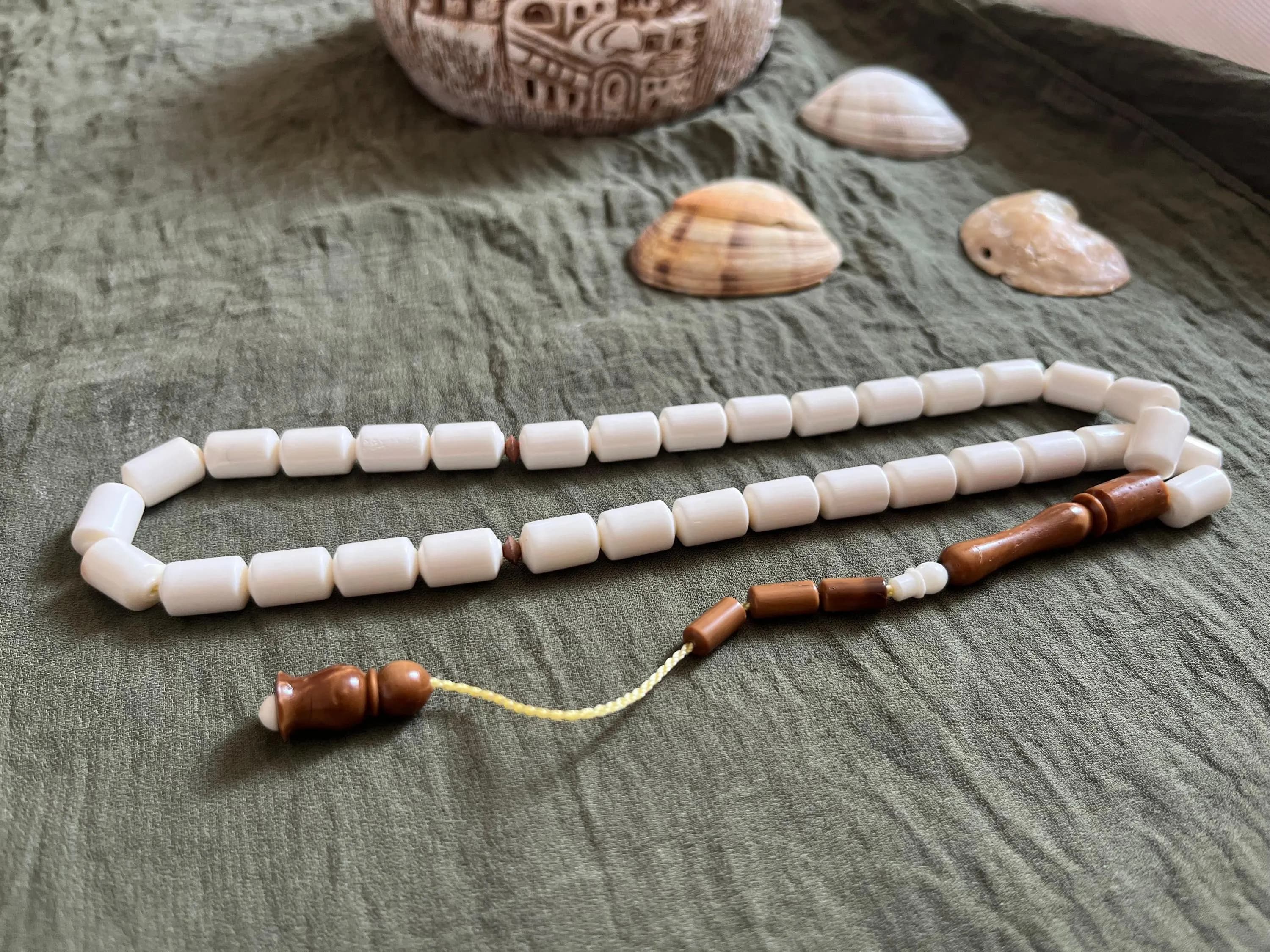 Handcrafted Camel Bone & Kuka Wood Misbaha – 33-Bead Muslim Tasbih - image 2