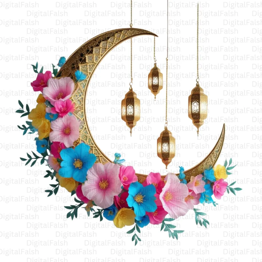 Eid Mubarak PNG Bundle, Islamic Ramadan Clipart, Happy Eid,  Muslim Kids (Digital Download) - image 5