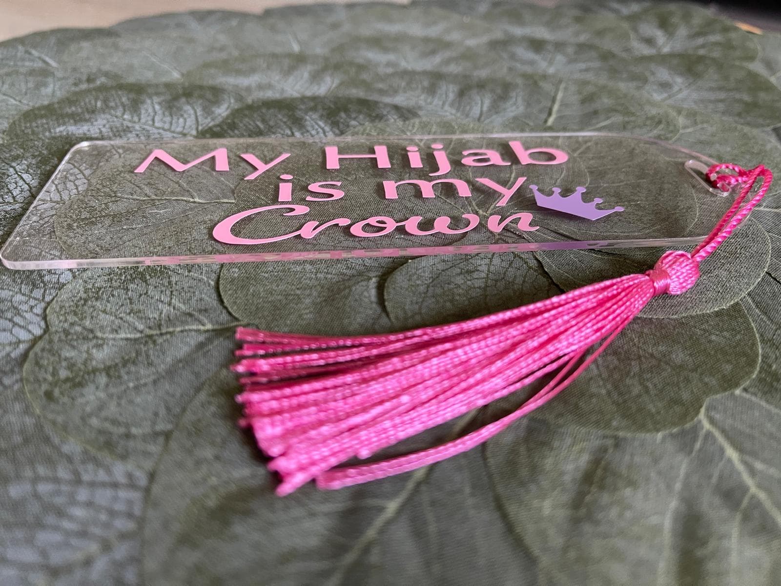 Hijabi Acrylic Bookmark | My Hijab Is My Crown Bookmark | Islamic Gift For Muslim Girls | Islamic Bookmark | Reading Accessory - image 3