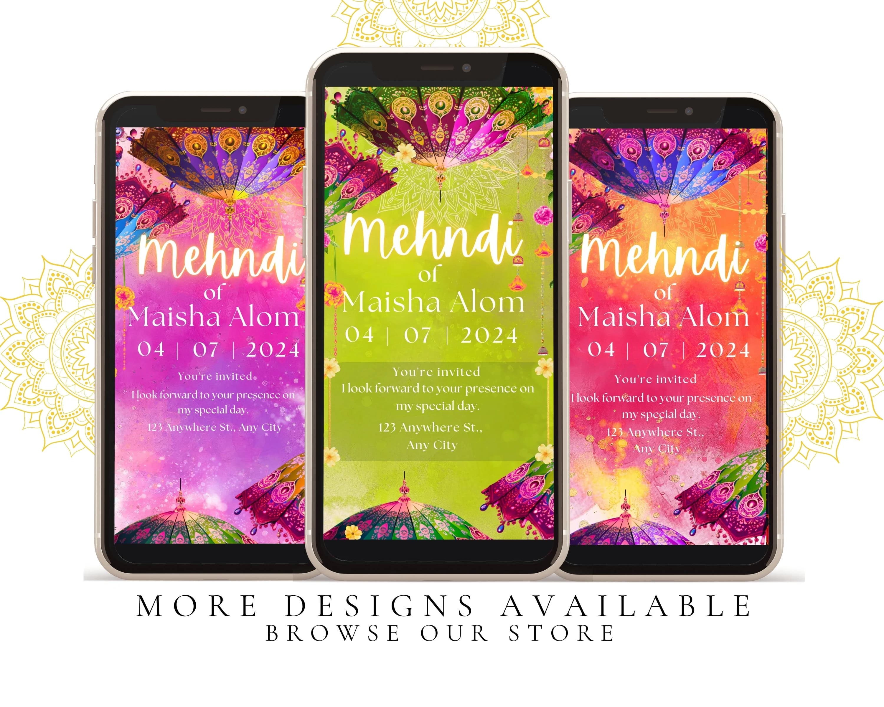 flowers tassels mayoun e-vite digital invitation. Mayan ceremony, Mayun i invitation, maiyan night, Mehndi digital invite, Mehndi flowers Mehndi decor Mehndi EVITE mehndi dholki Mayoun pithi Haldi, digital invitation